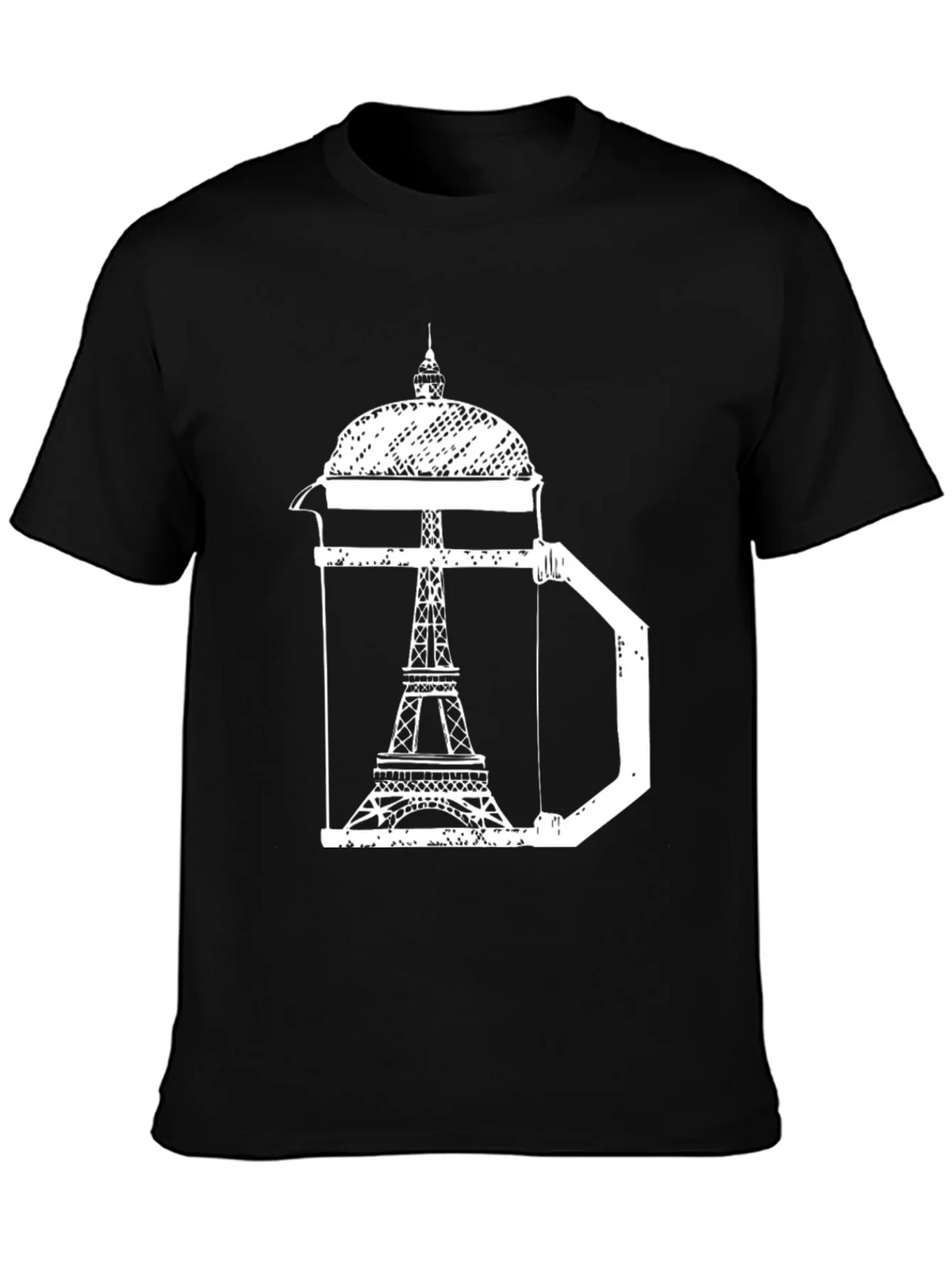 Eiffel Tower Coffee Press T-Shirt - Paris Graphic Tee product image 2