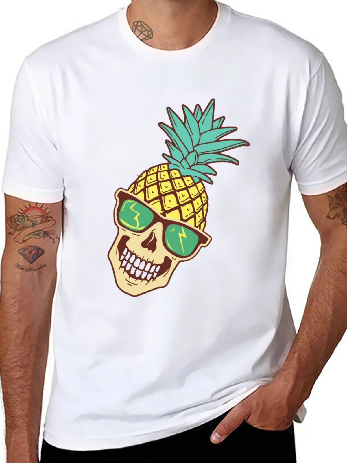 Pineapple Skull Graphic T-Shirt product image 6