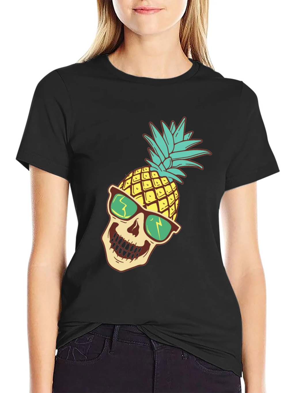 Pineapple Skull Graphic T-Shirt product image 1