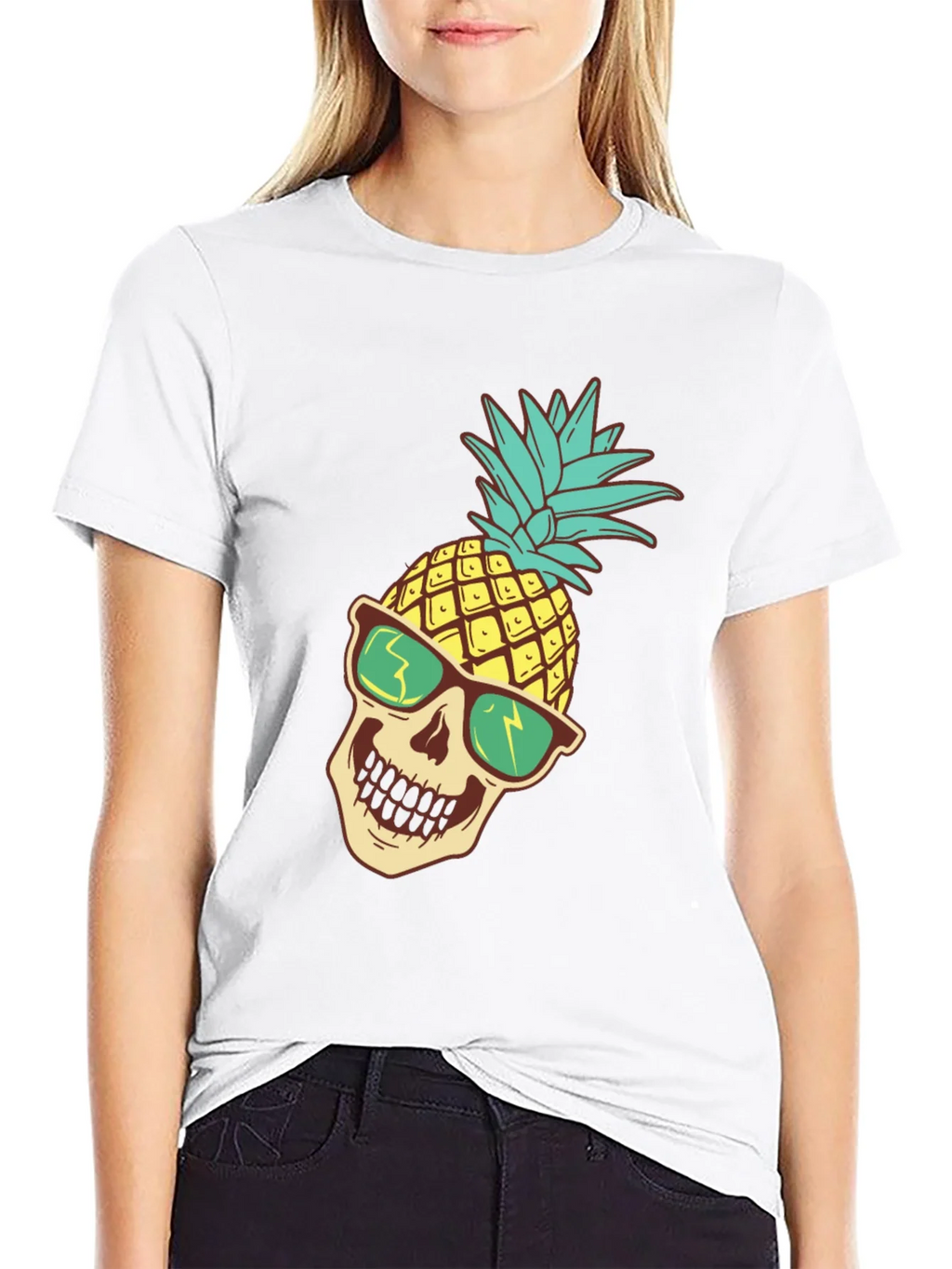 Pineapple Skull Graphic T-Shirt product image 7