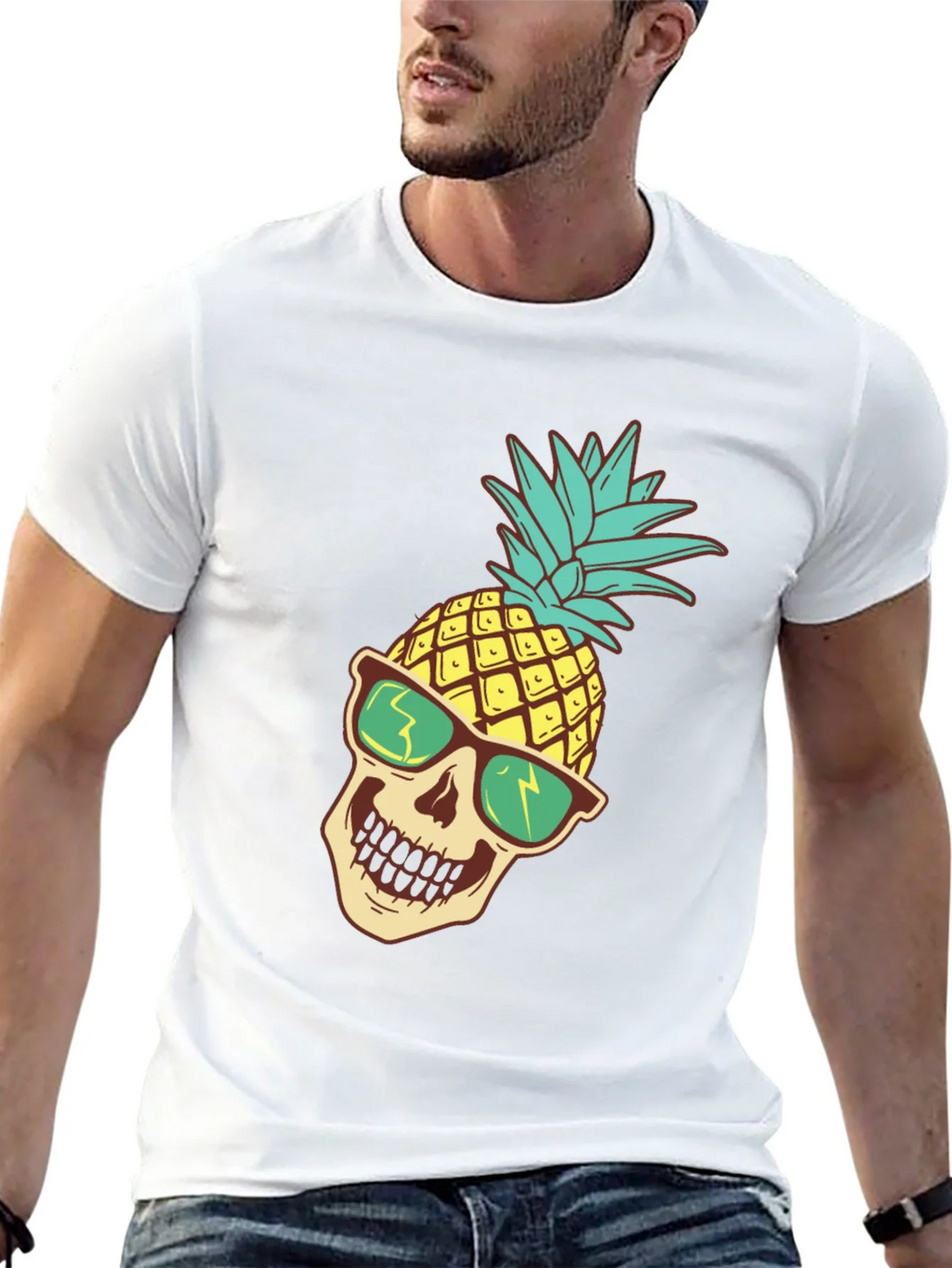 Pineapple Skull Graphic T-Shirt product image 10
