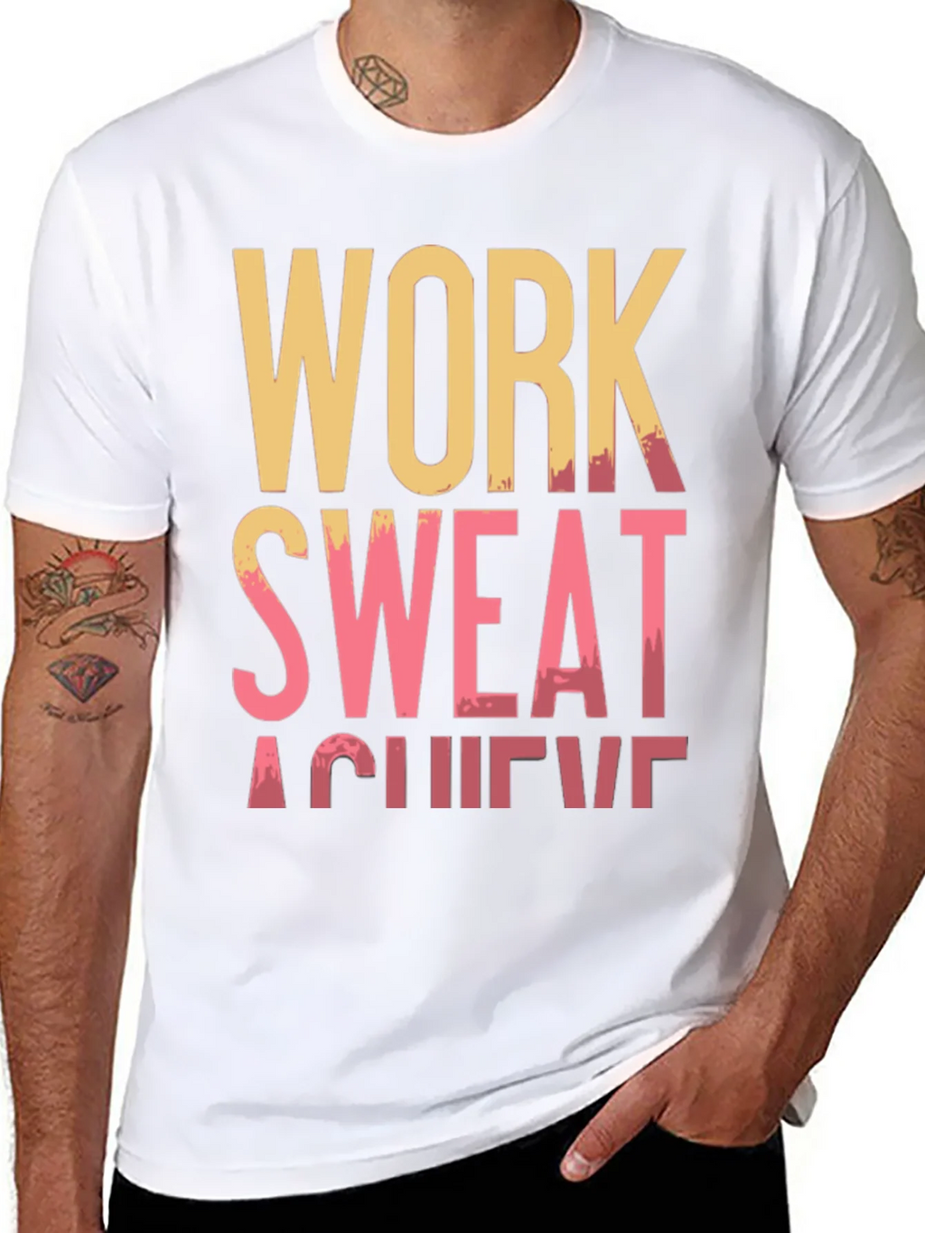 Work Sweat Achieve Black Graphic Tee product image 6