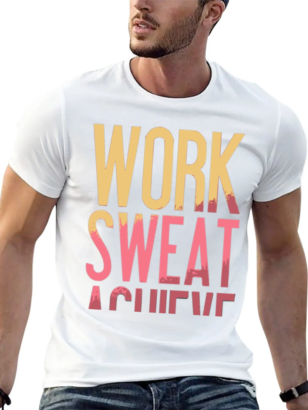 Work Sweat Achieve Black Graphic Tee product image 11