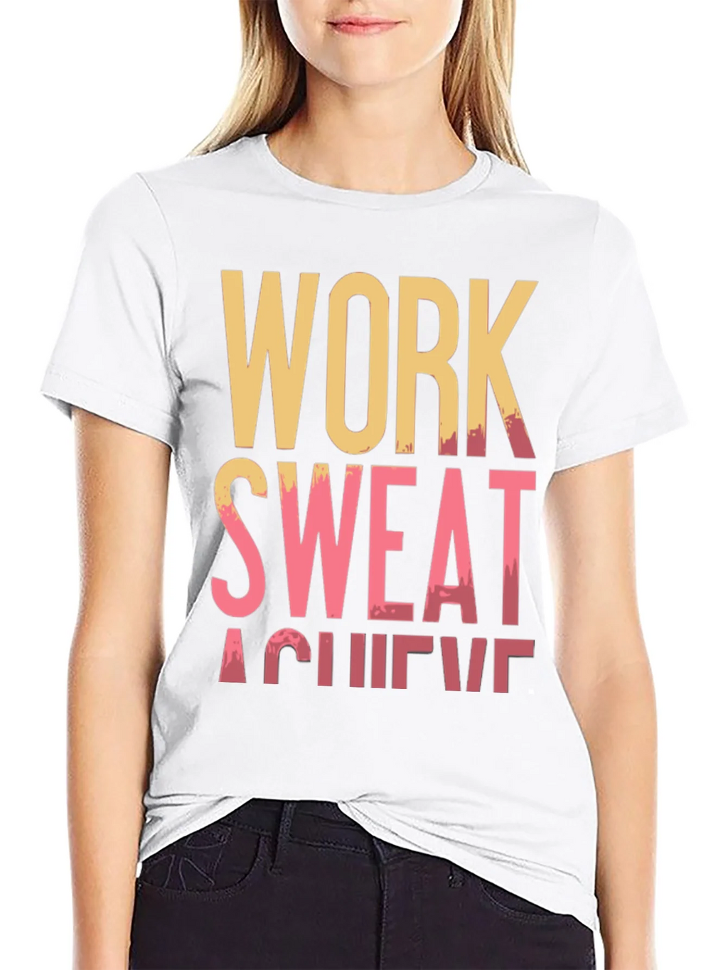 Work Sweat Achieve Black Graphic Tee product image 7
