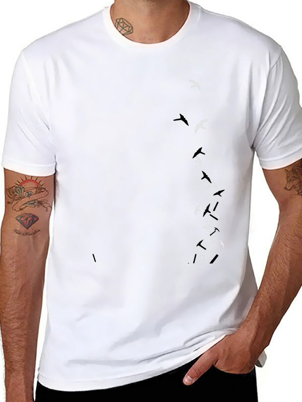 Black T-Shirt with Bird Graphic product image 7