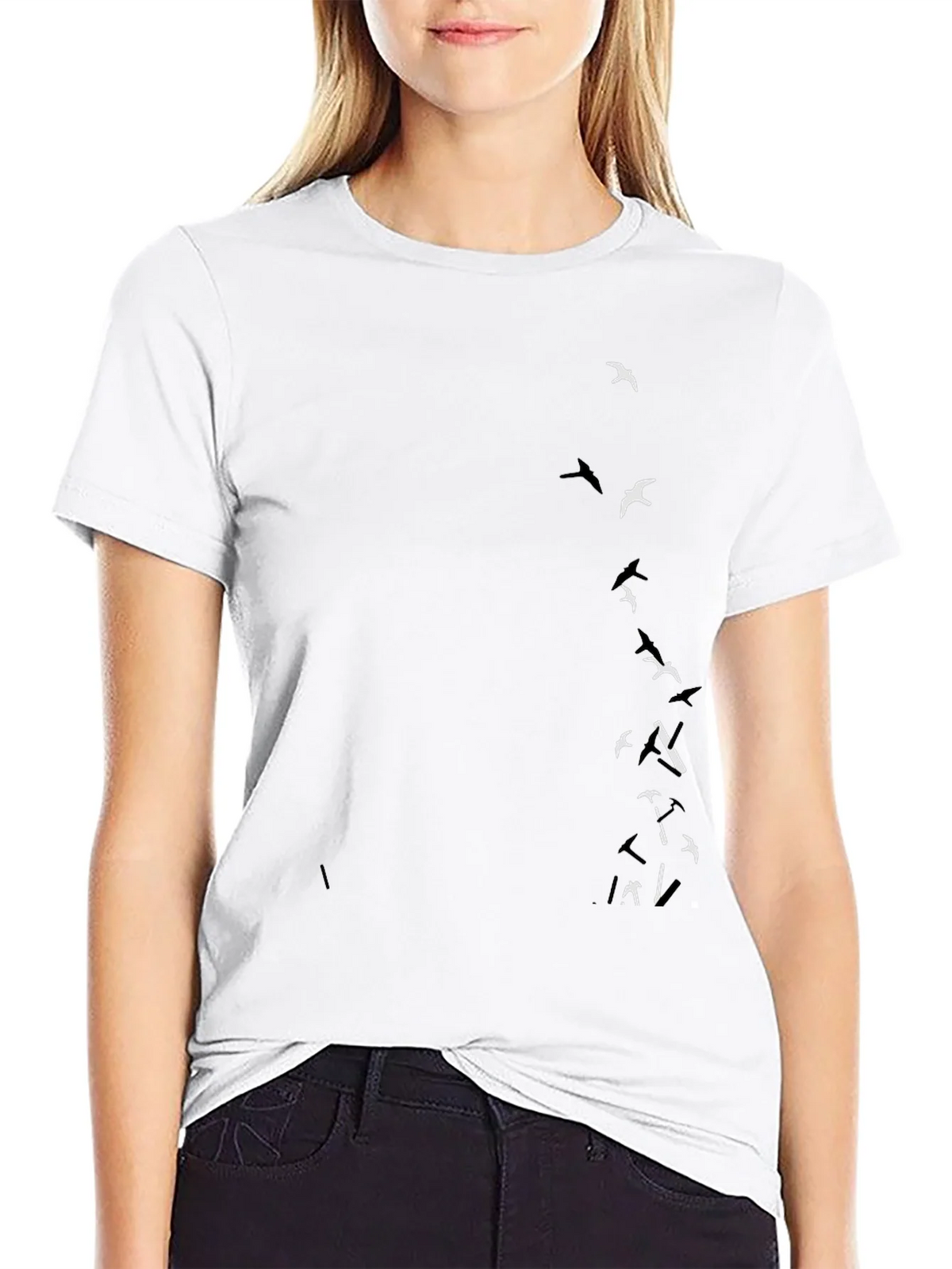 Black T-Shirt with Bird Graphic product image 8