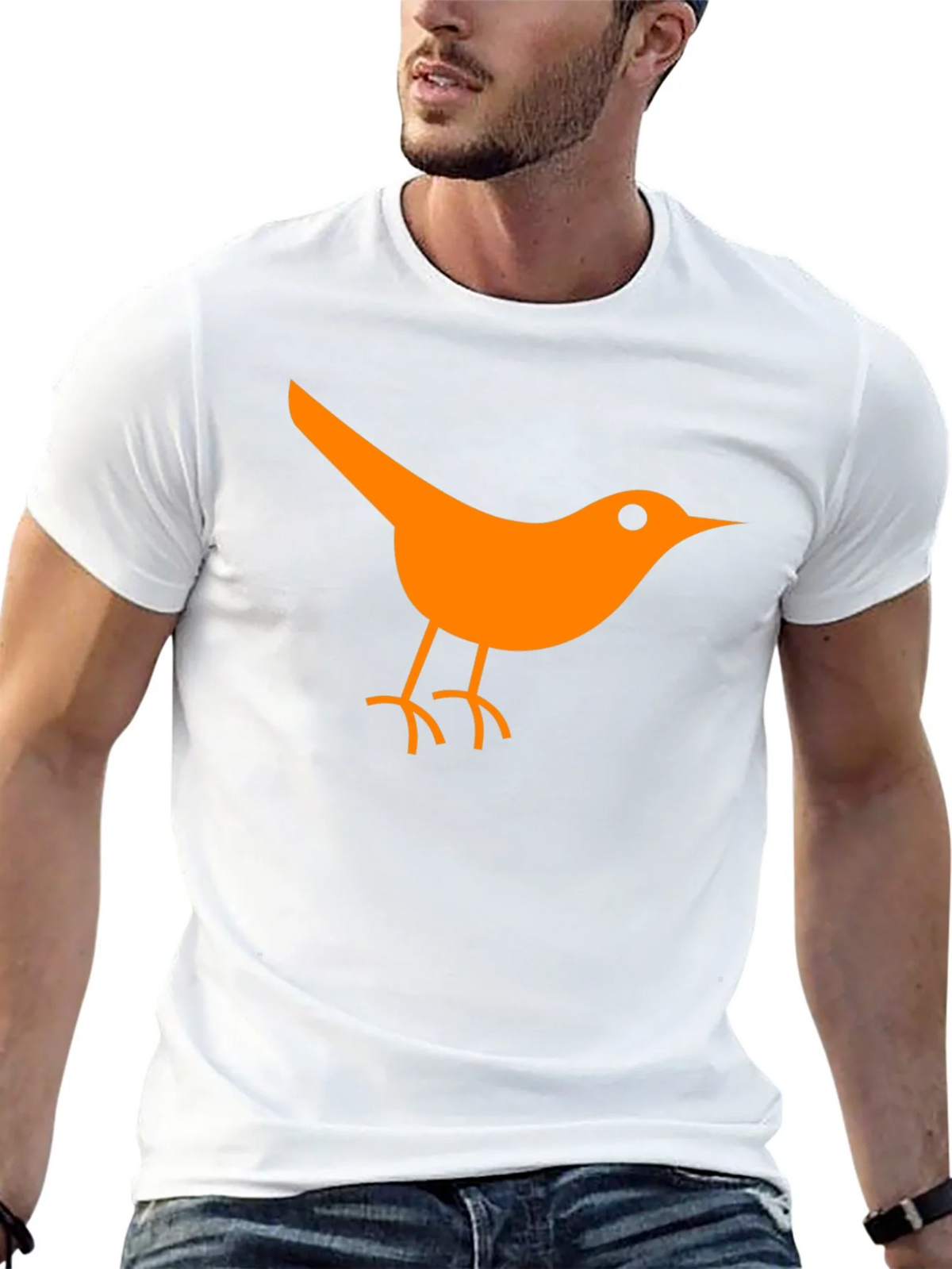 Orange Bird Graphic Black T-Shirt product image 12