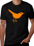 Orange Bird Graphic Black T-Shirt product image 1