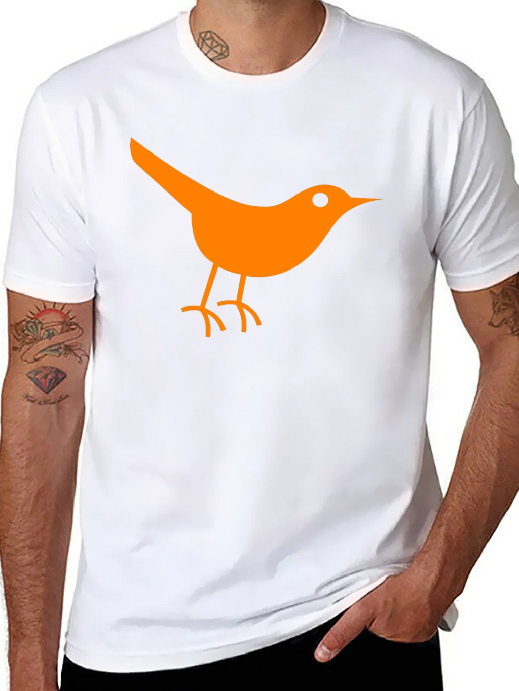 Orange Bird Graphic Black T-Shirt product image 7