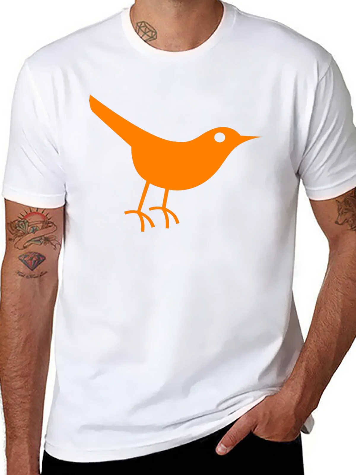 Orange Bird Graphic Black T-Shirt product image 7