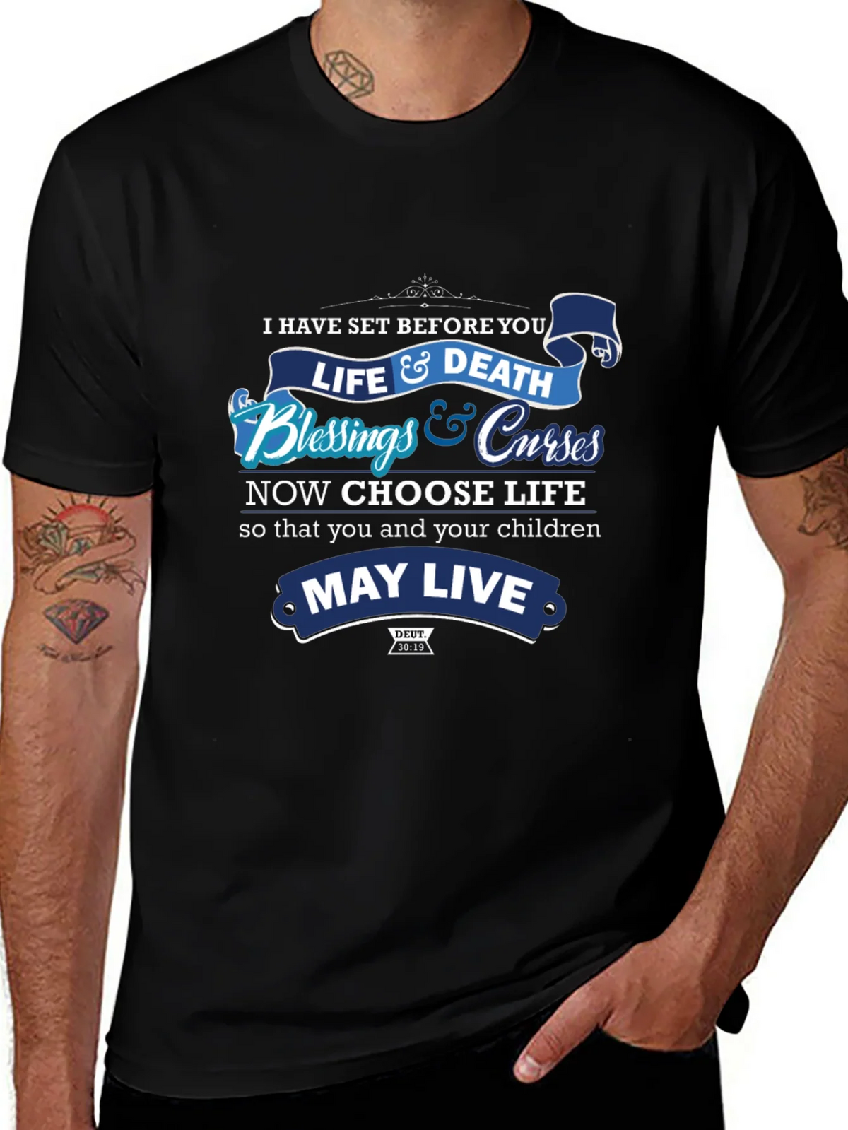 Choose Life T-Shirt: Blessings & Curses Graphic Tee product image 1