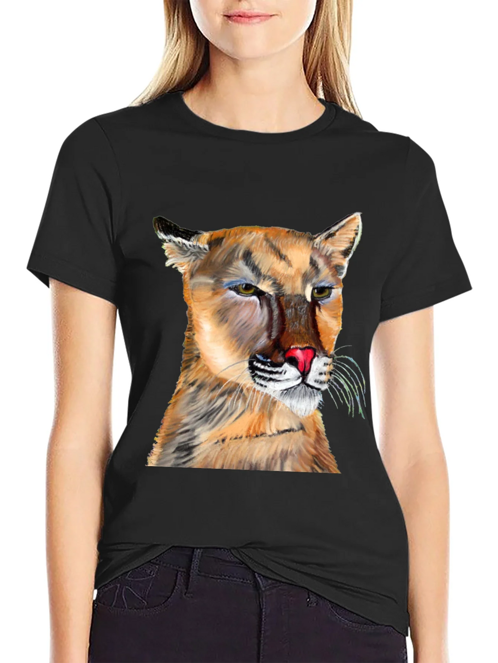 Cougar Graphic Tee - Black Crew Neck product image 2