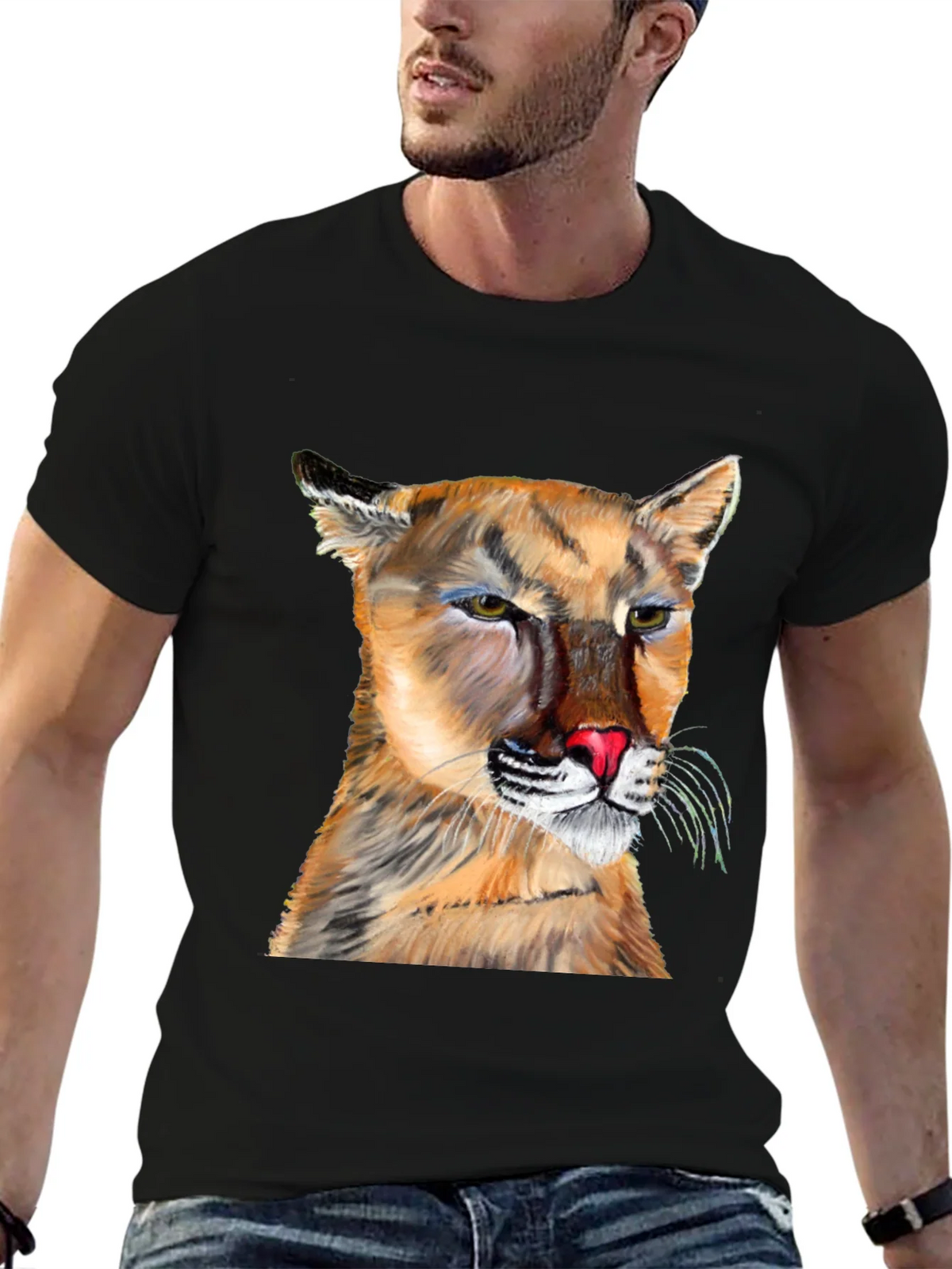 Cougar Graphic Tee - Black Crew Neck product image 6