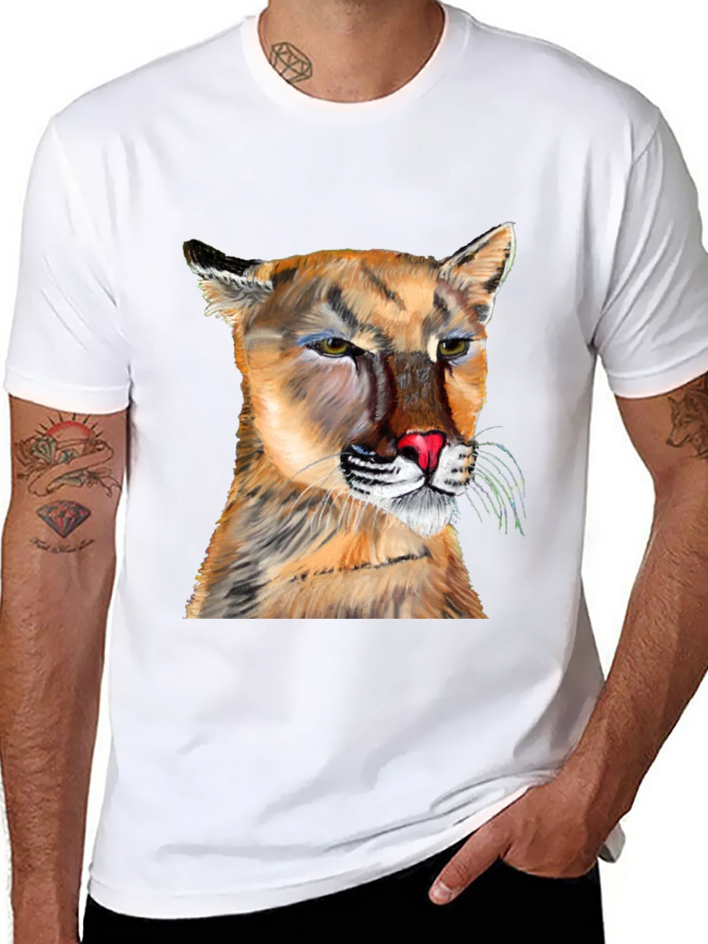 Cougar Graphic Tee - Black Crew Neck product image 7