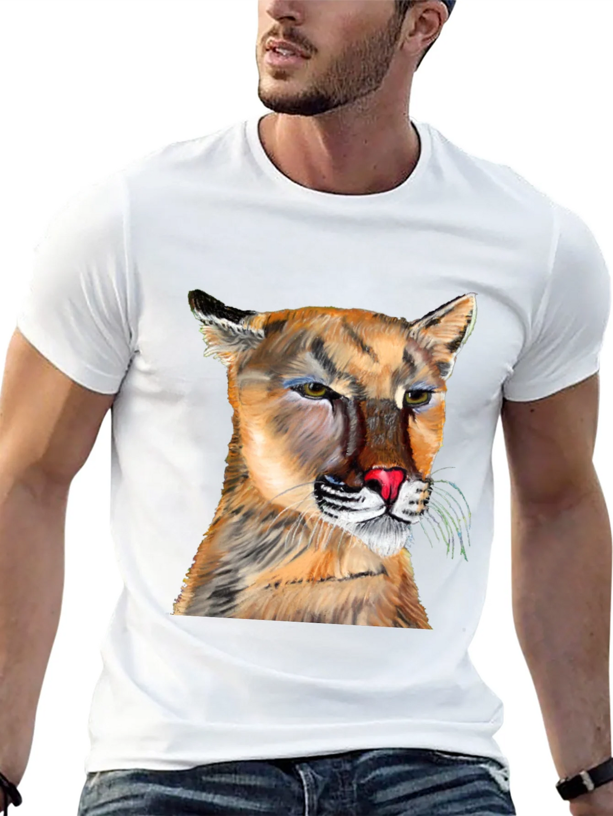 Cougar Graphic Tee - Black Crew Neck product image 12