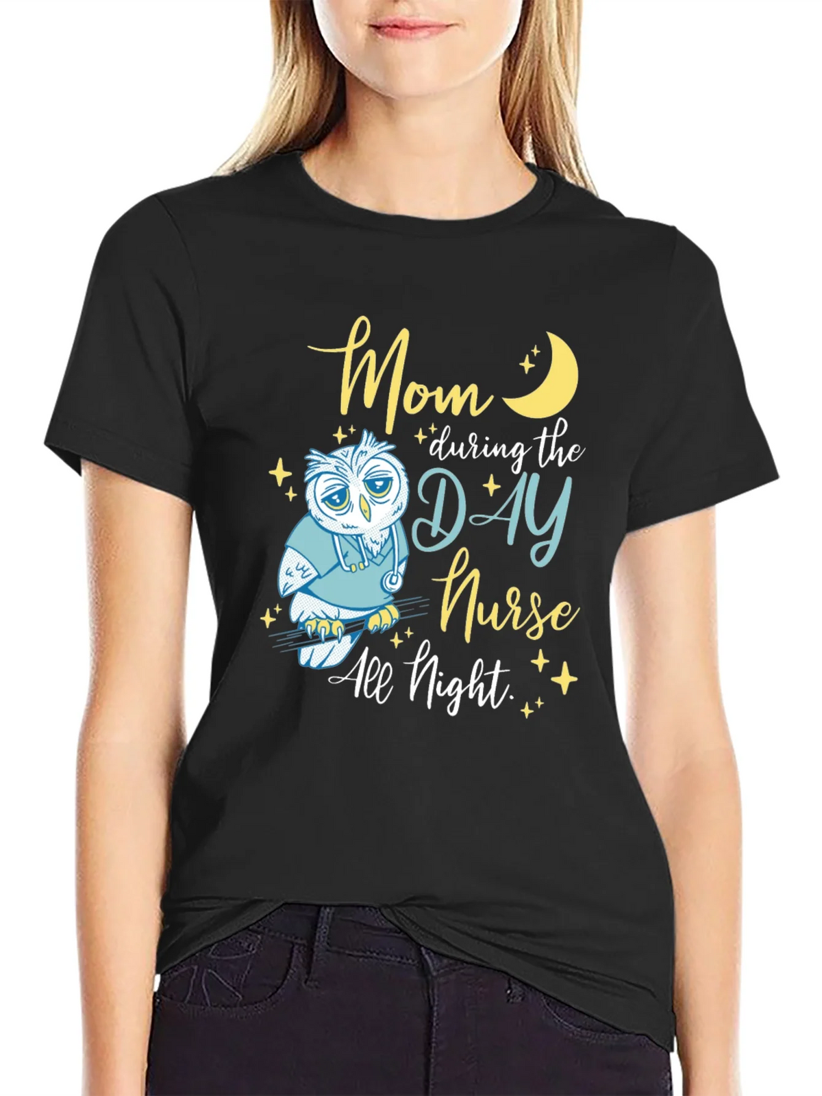 Mom Day Nurse Night Owl T-Shirt - Soft Cotton Blend product image 2