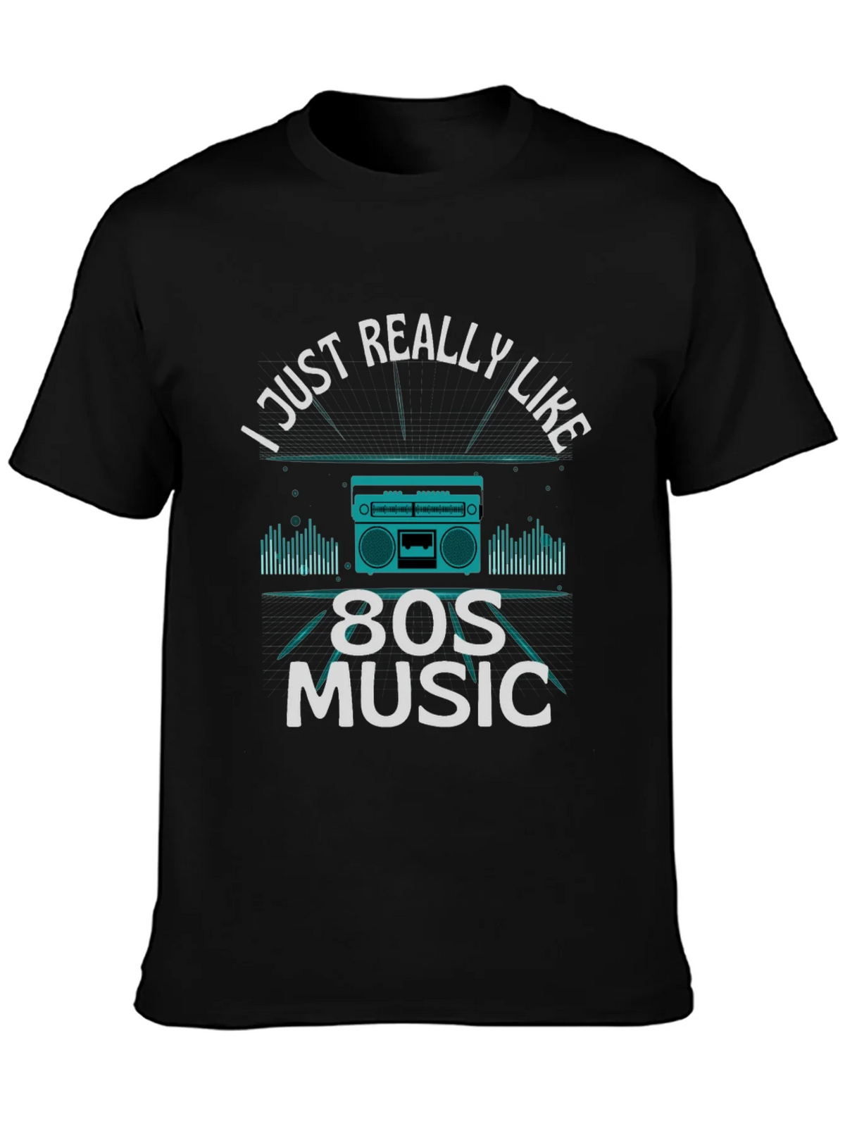 I Just Really Like 80s Music T-Shirt - Retro Boombox Design product image 2