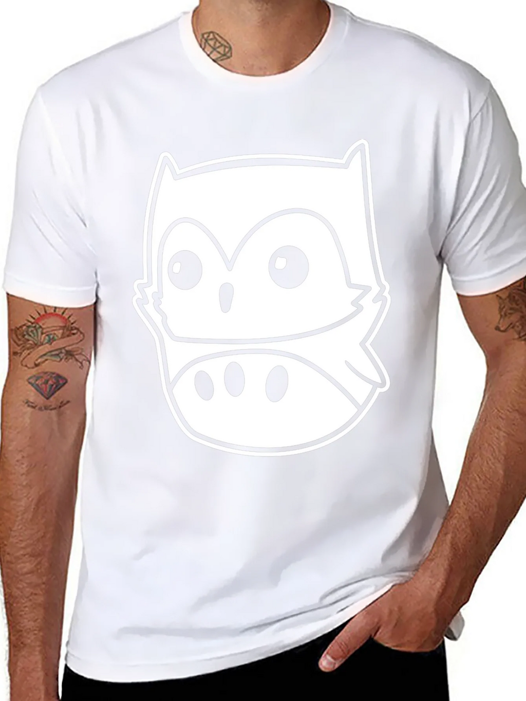 Owl Graphic Black T-Shirt - Mens Short Sleeve Crew Neck Tee product image 7