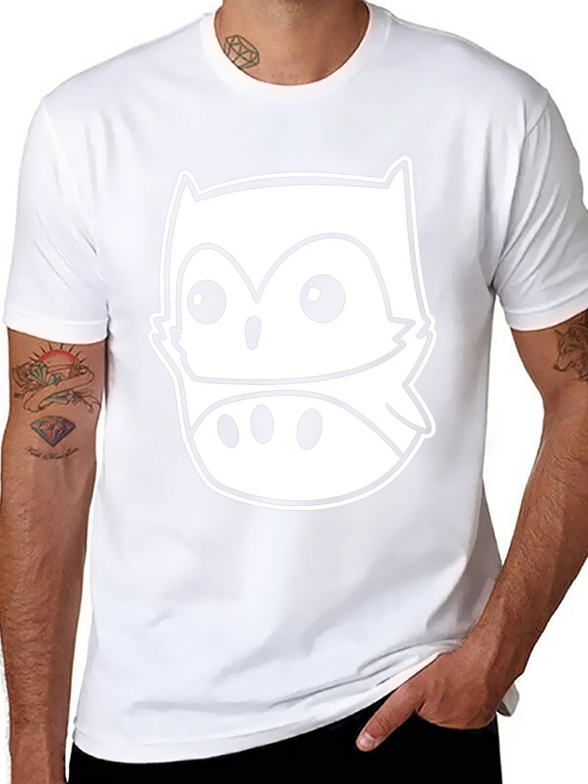 Owl Graphic Black T-Shirt - Mens Short Sleeve Crew Neck Tee product image 7