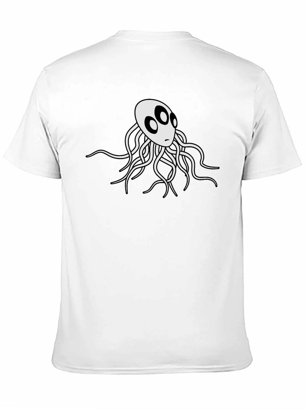 Mens Black T-Shirt with White Octopus Graphic product image 10