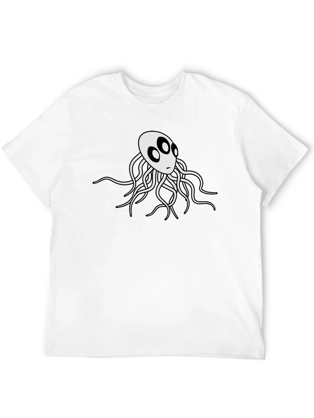 Mens Black T-Shirt with White Octopus Graphic product image 11