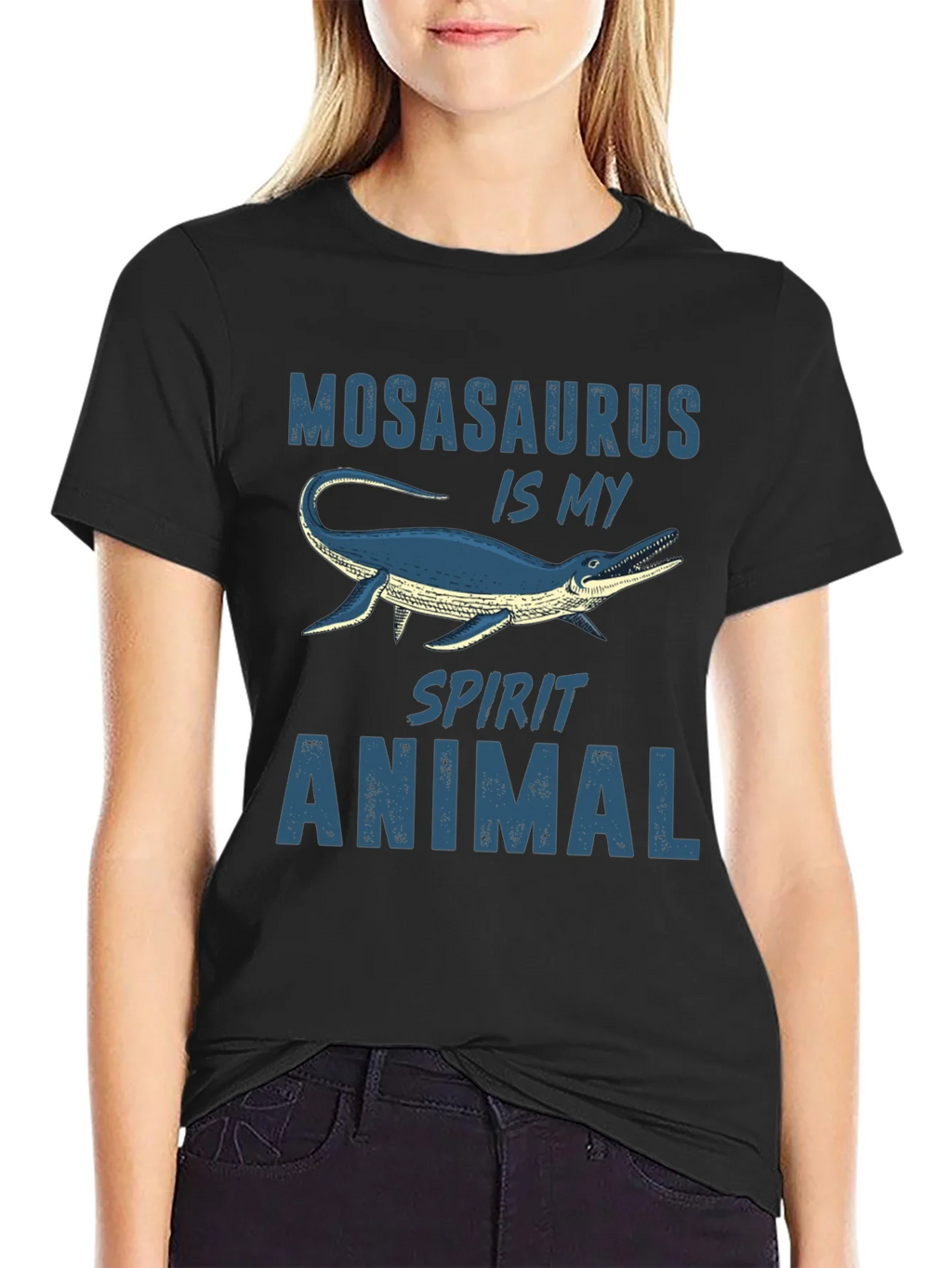 Mosasaurus Spirit Animal Graphic Tee - Black product image 2