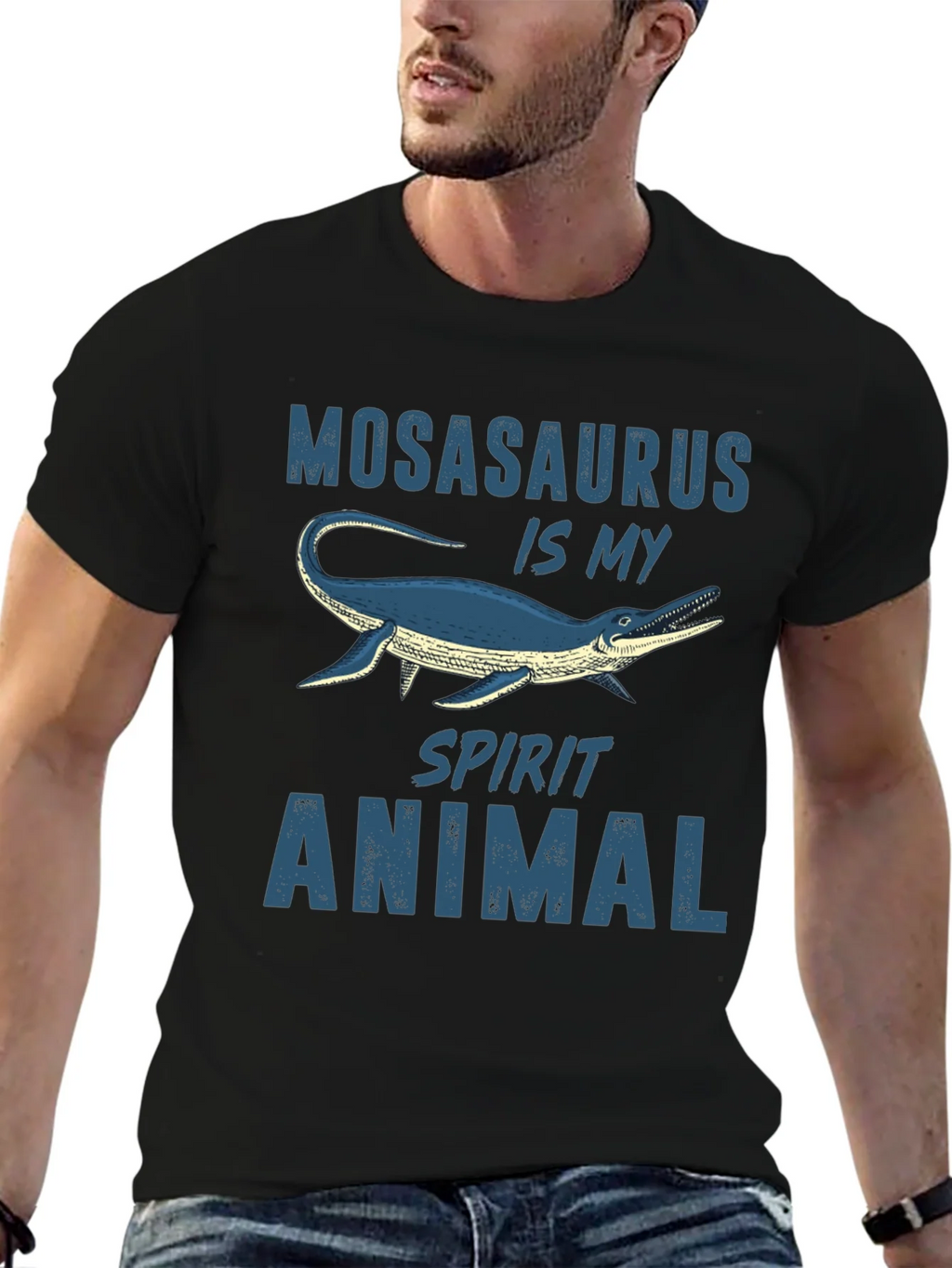 Mosasaurus Spirit Animal Graphic Tee - Black product image 6