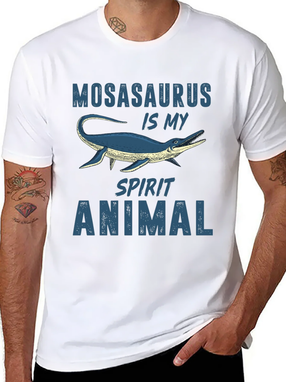 Mosasaurus Spirit Animal Graphic Tee - Black product image 7