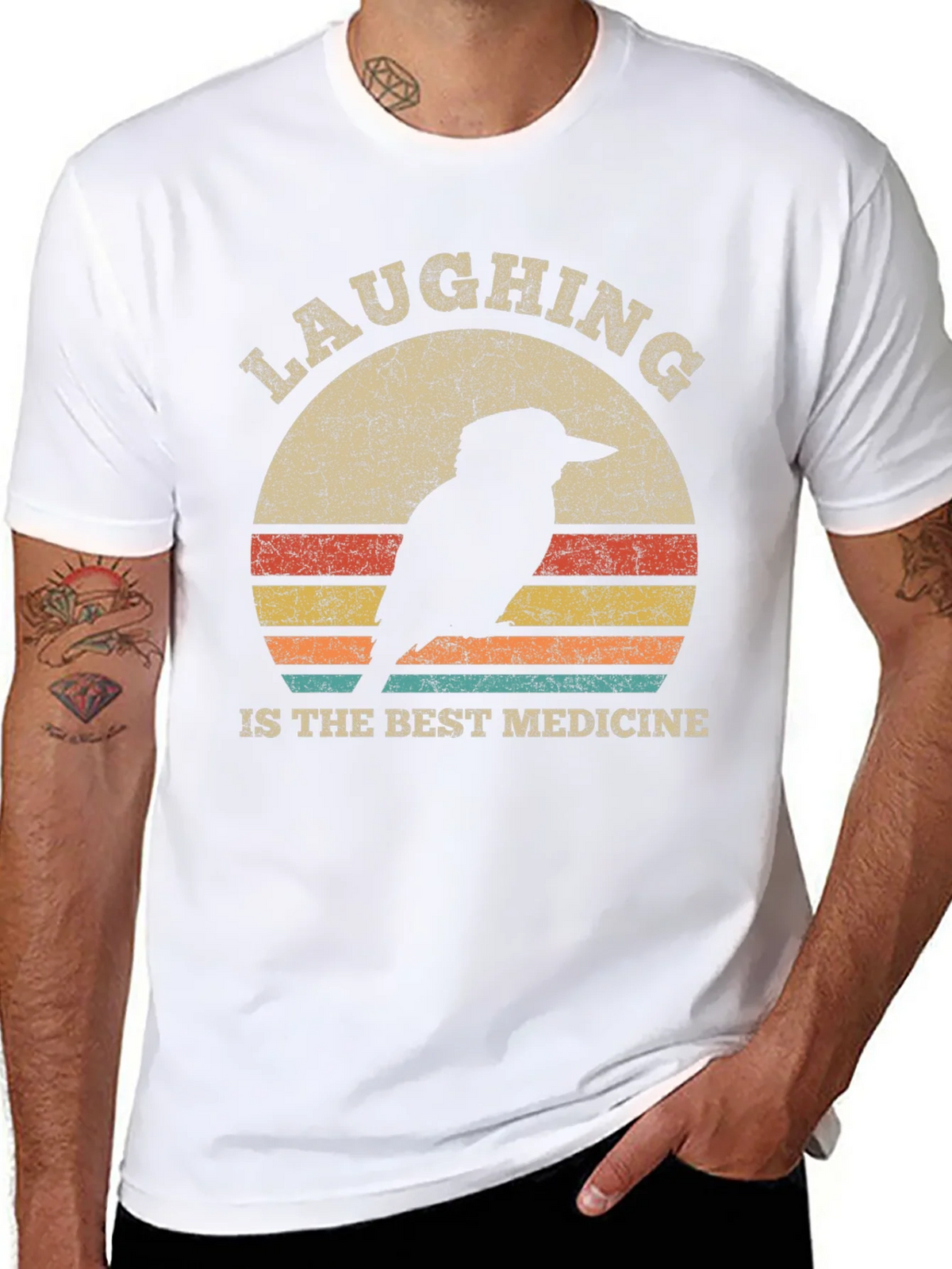 Laughing Bird Retro Graphic Tee - Unisex Cotton T-Shirt product image 5