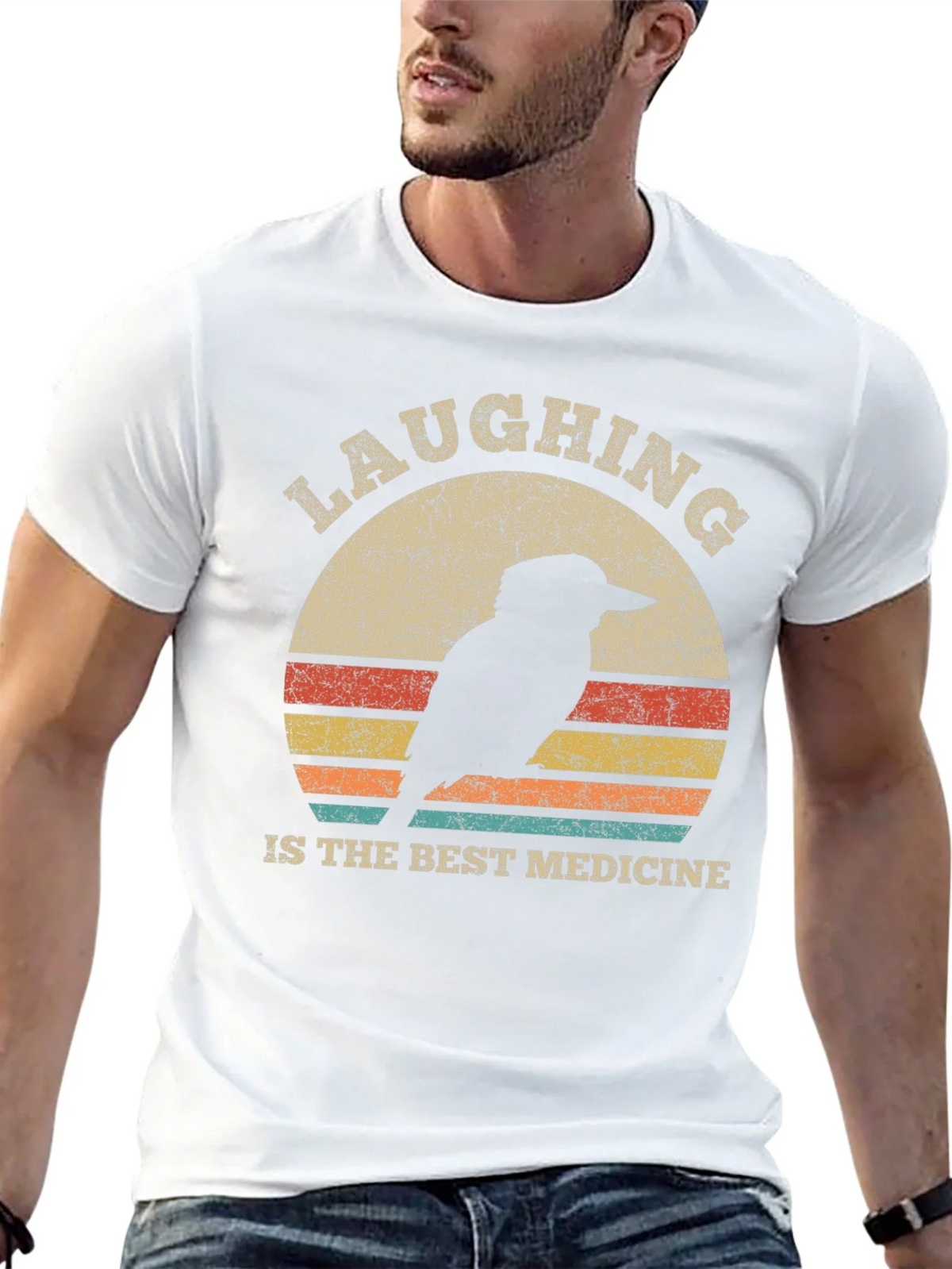 Laughing Bird Retro Graphic Tee - Unisex Cotton T-Shirt product image 10