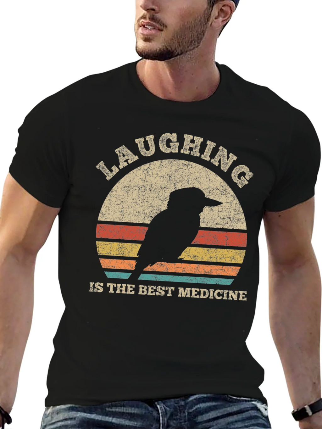 Laughing Bird Retro Graphic Tee - Unisex Cotton T-Shirt product image 4