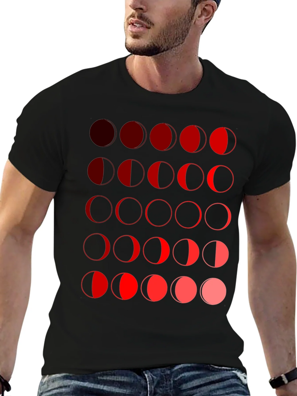 Moon Phase Graphic Tee - Black Unisex T-Shirt product image 6