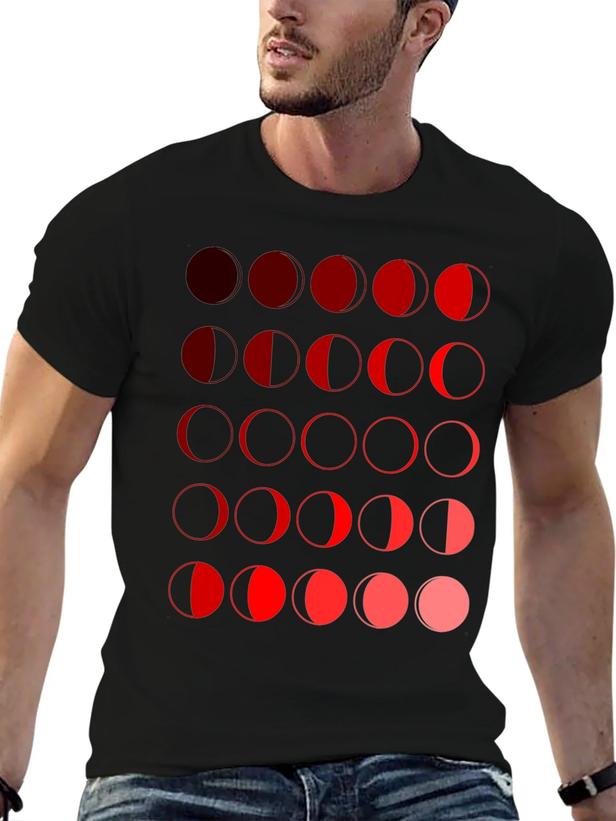 Moon Phase Graphic Tee - Black Unisex T-Shirt product image 6