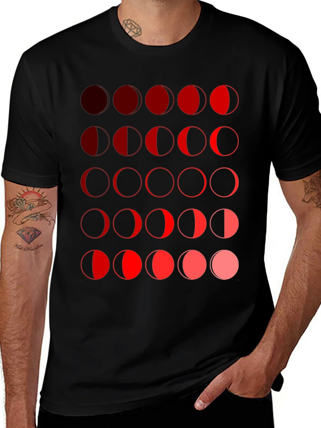 Moon Phase Graphic Tee - Black Unisex T-Shirt product image 1