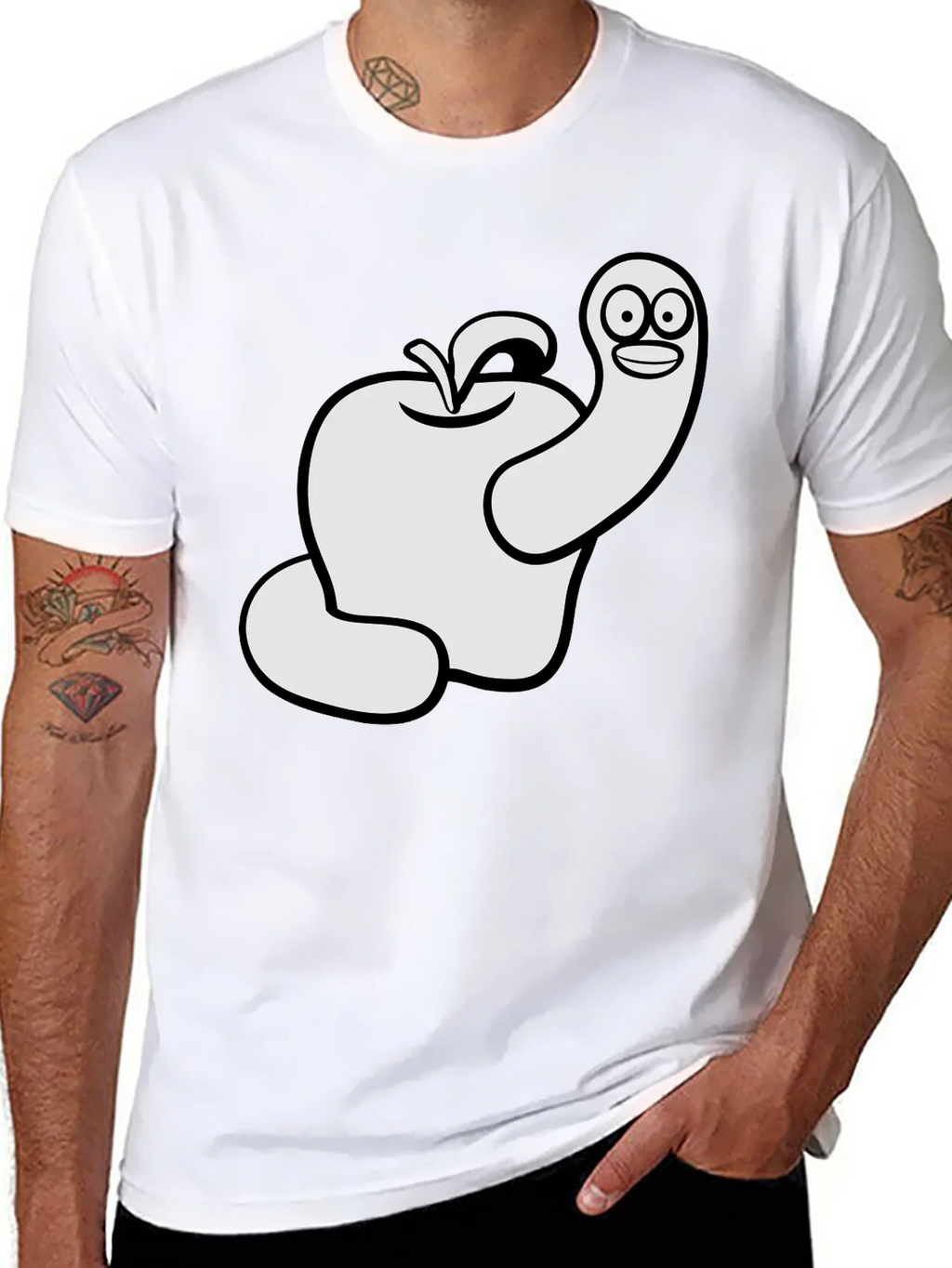 Worm Apple Graphic T-Shirt product image 2