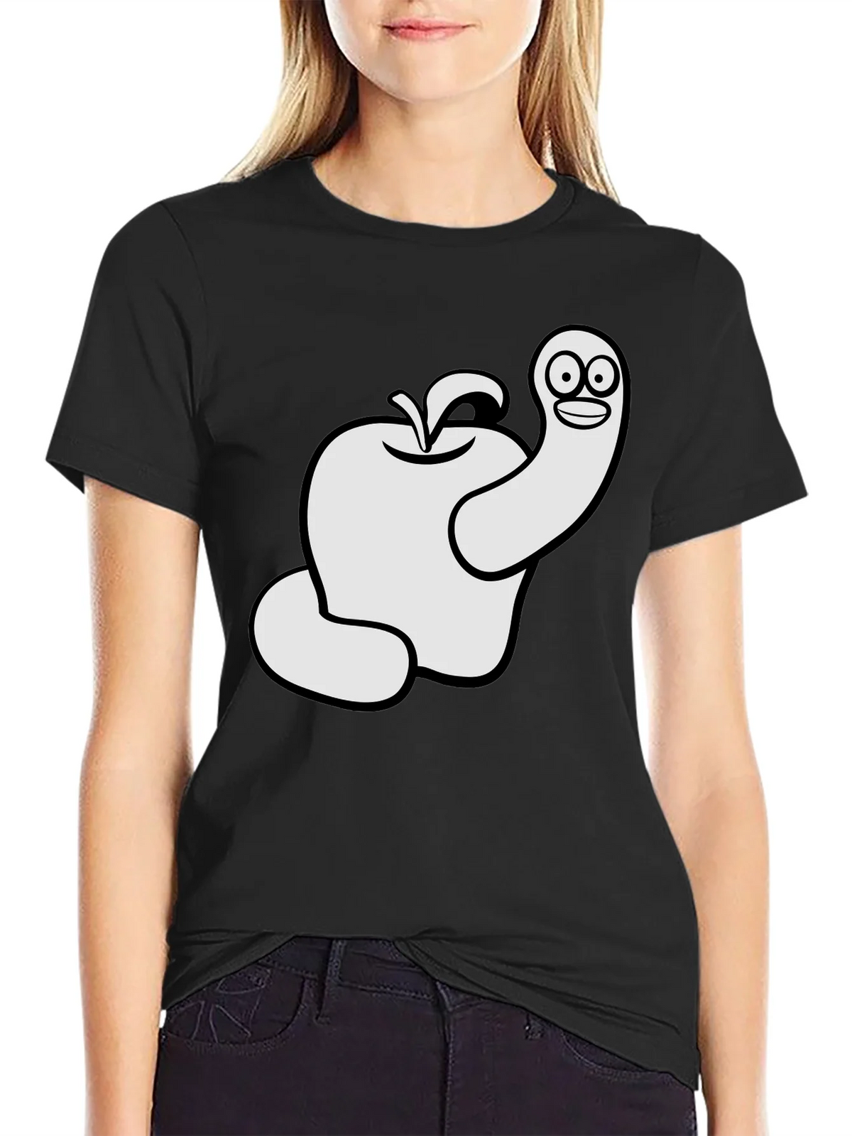 Worm Apple Graphic T-Shirt product image 1