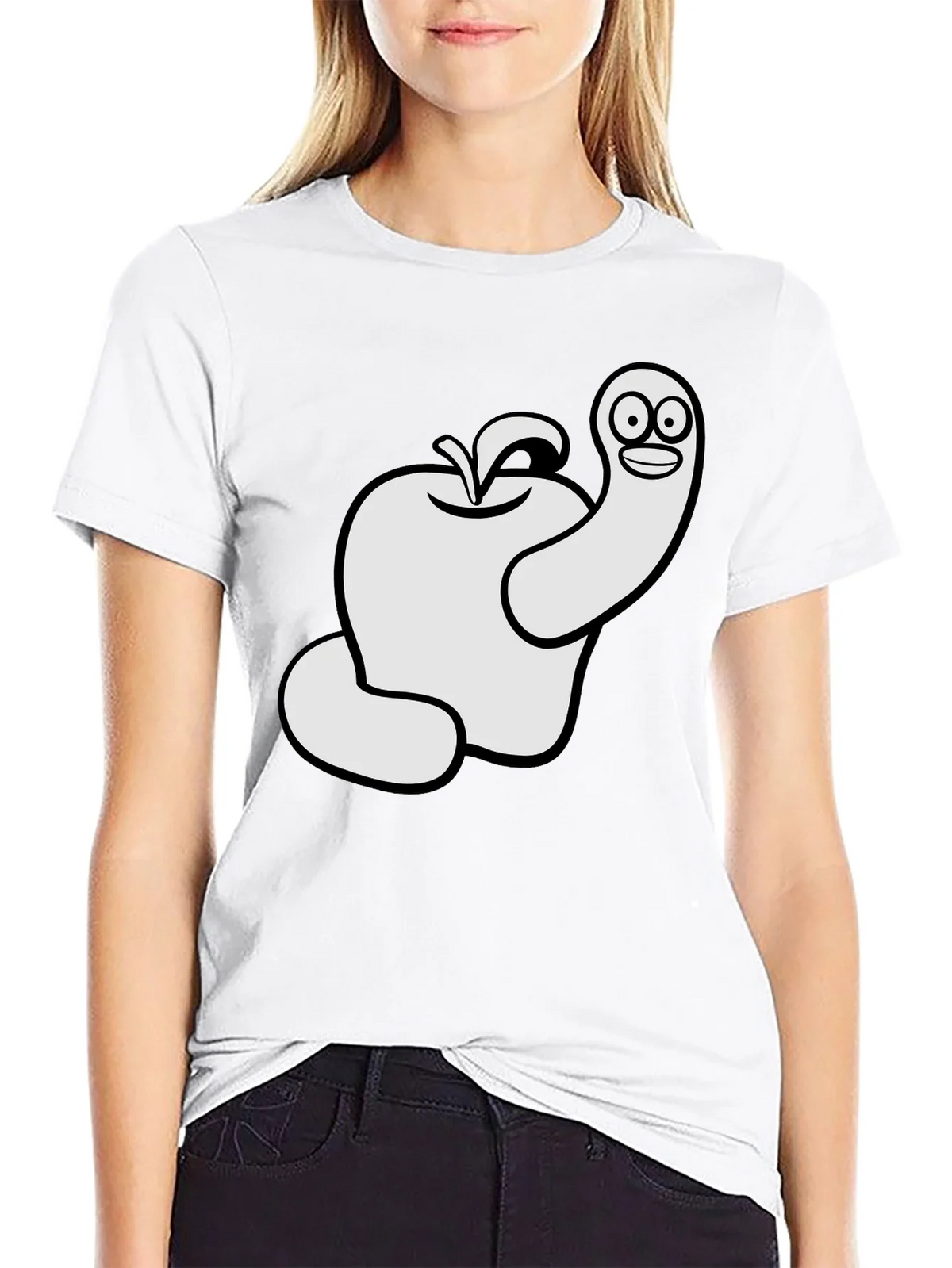 Worm Apple Graphic T-Shirt product image 3