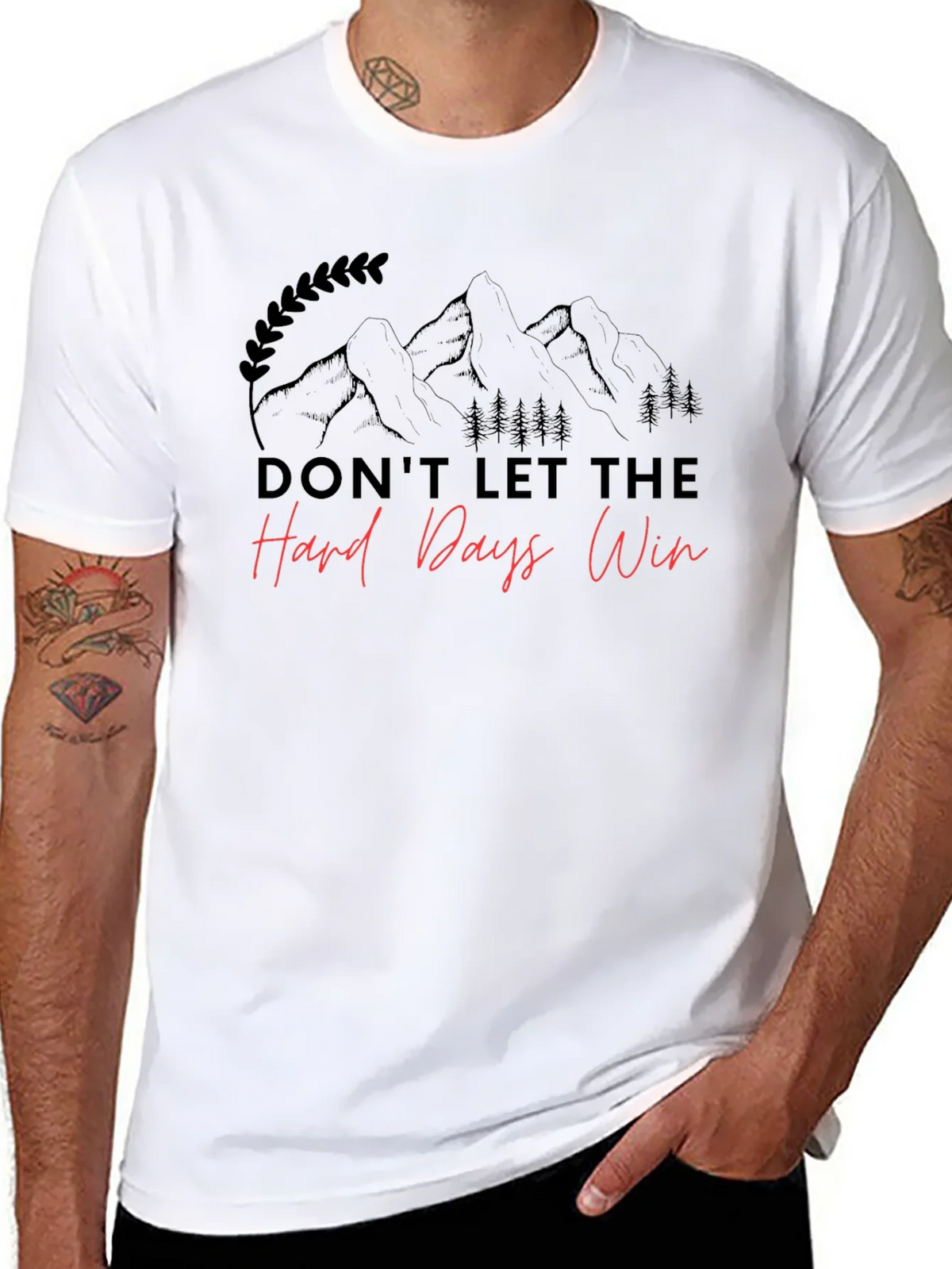 Motivational Dont Let The Hard Days Win Graphic Tee product image 3