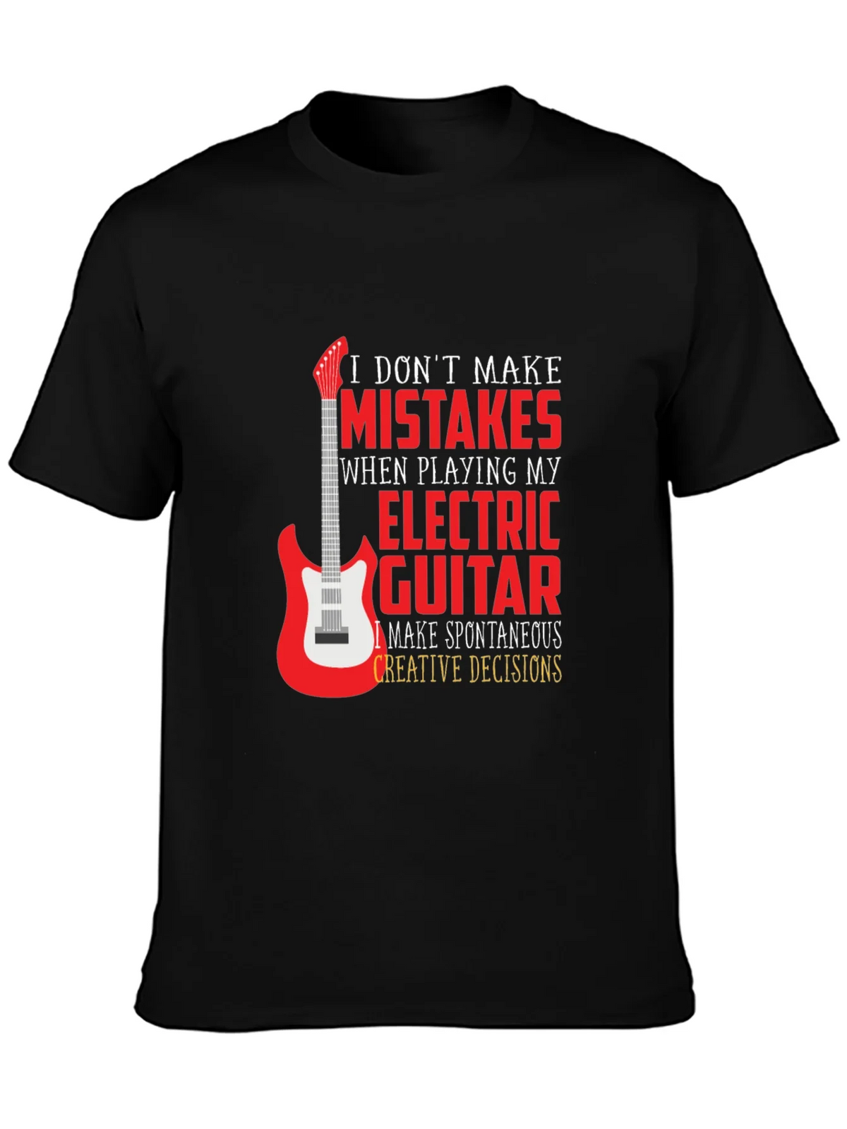 Electric Guitar Player Black Graphic T-Shirt product image 3