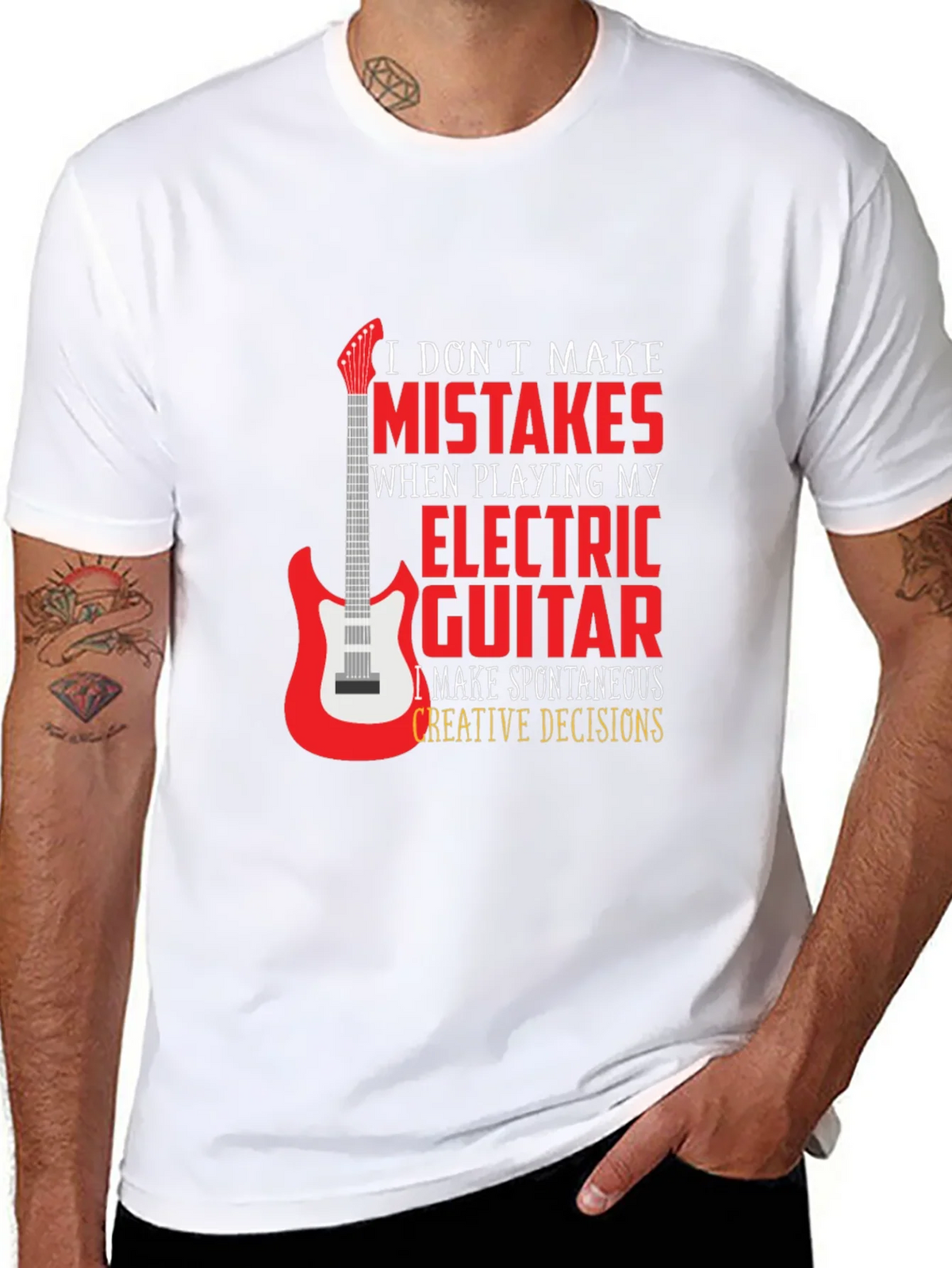 Electric Guitar Player Black Graphic T-Shirt product image 7