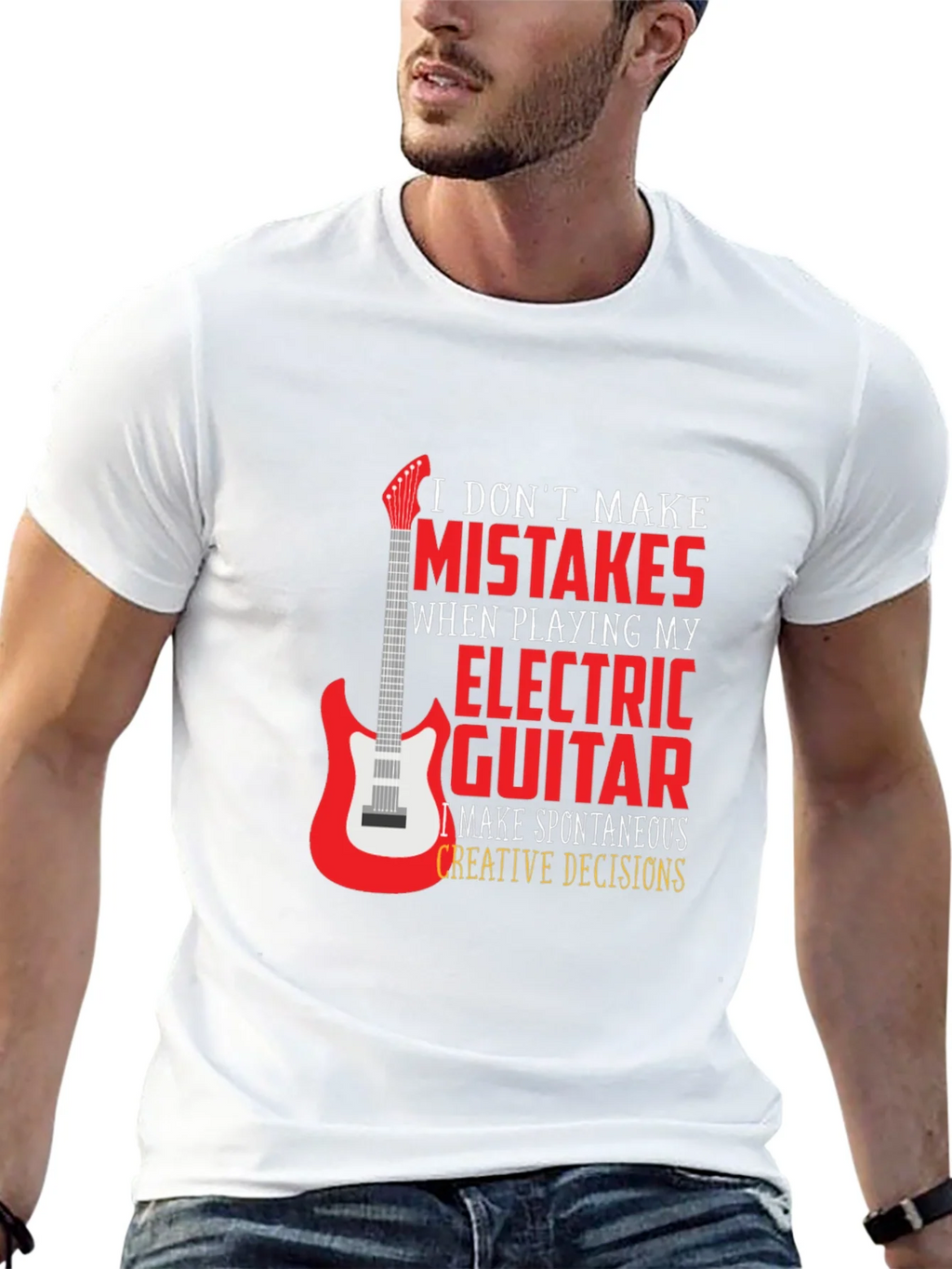 Electric Guitar Player Black Graphic T-Shirt product image 12