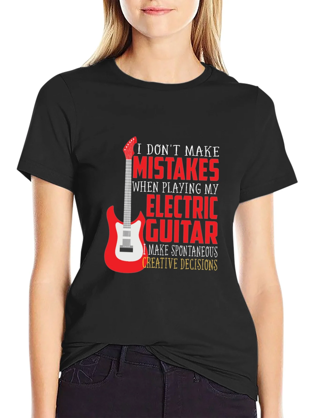 Electric Guitar Player Black Graphic T-Shirt product image 2