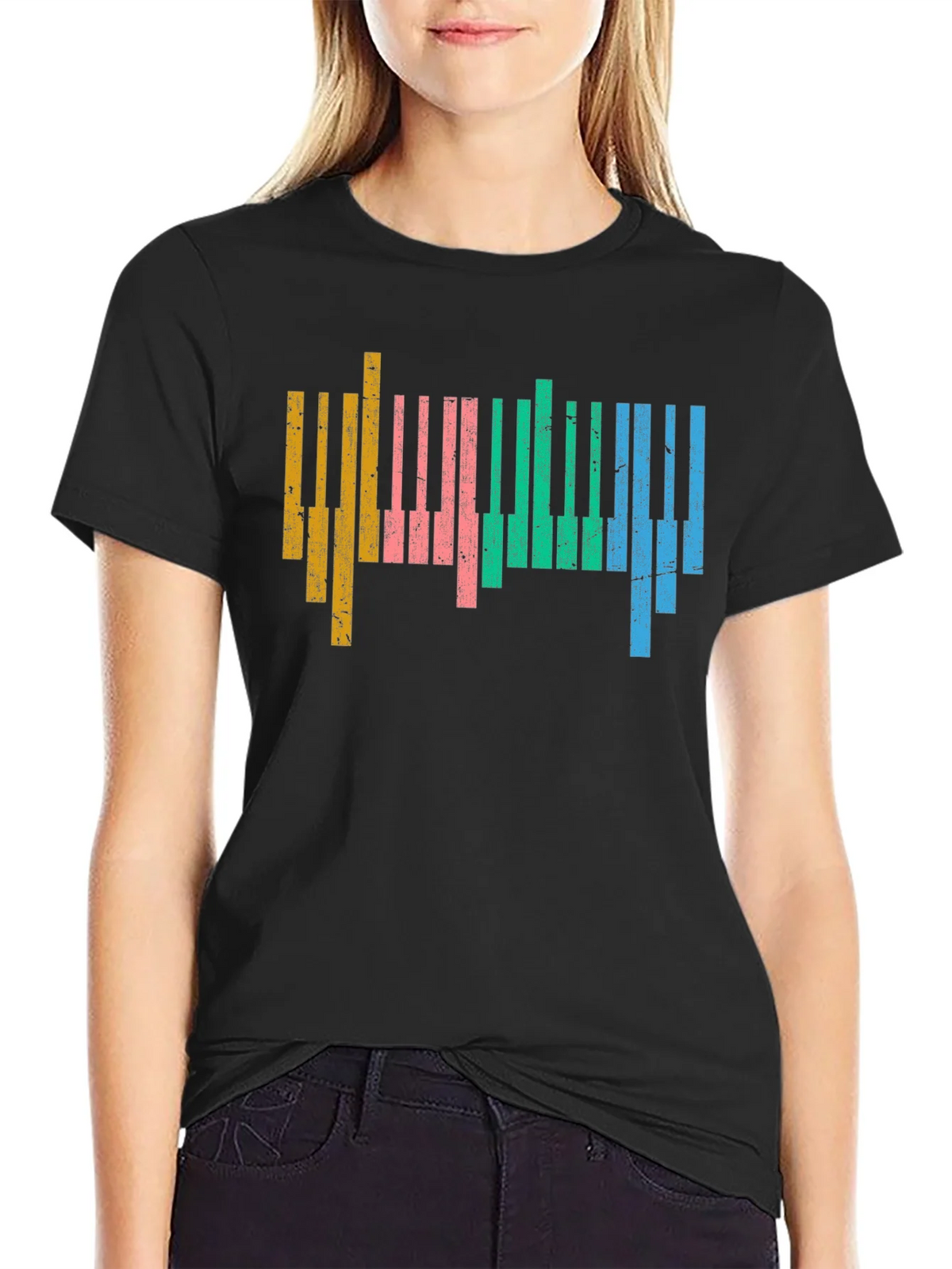 Colorful Piano Keys Graphic Tee product image 2