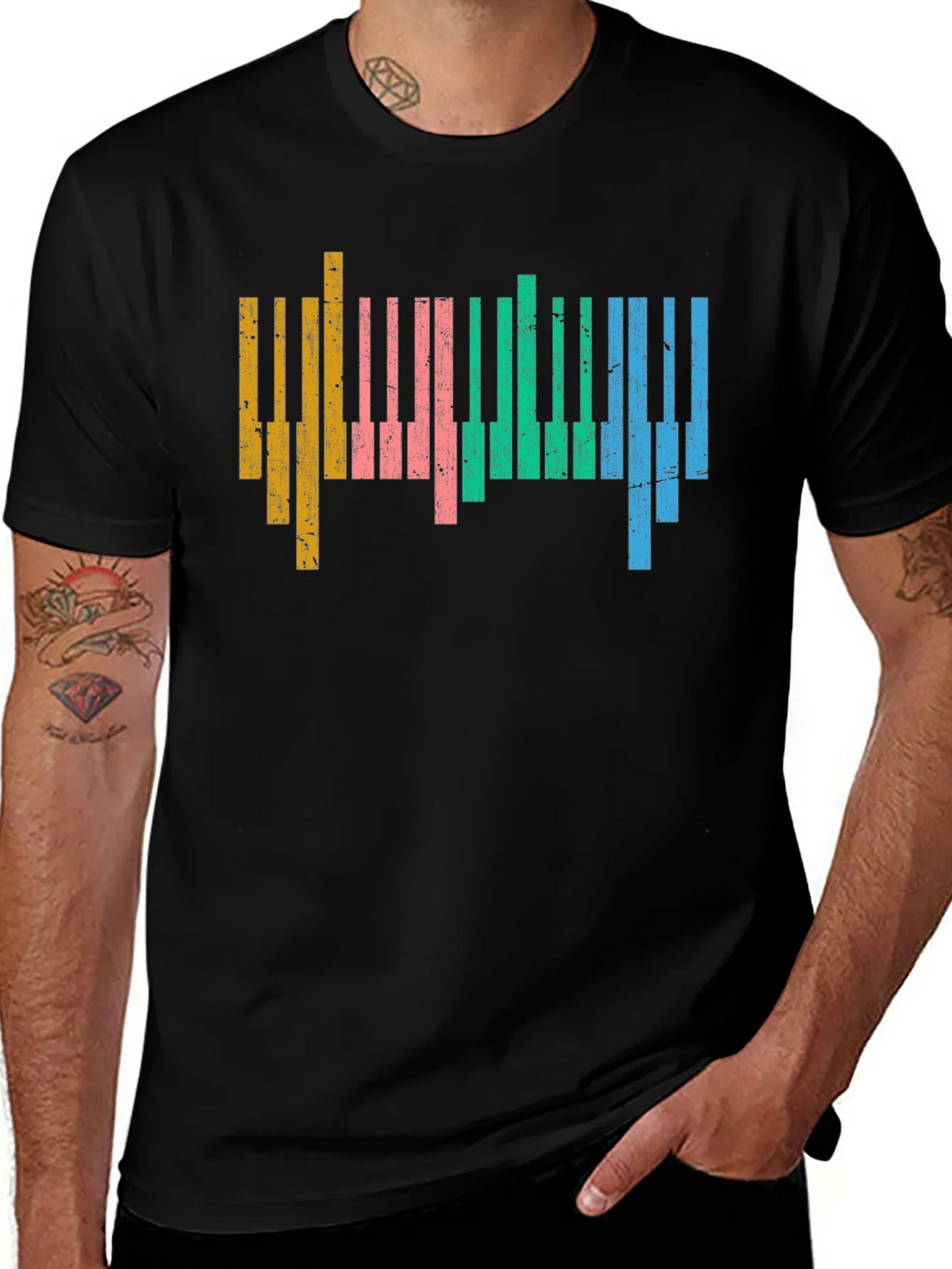 Colorful Piano Keys Graphic Tee product image 1