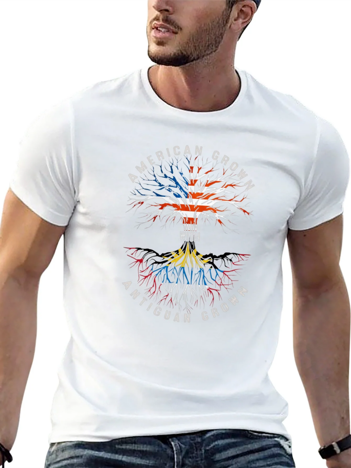 American & Antiguan Grown Roots Graphic Tee product image 12