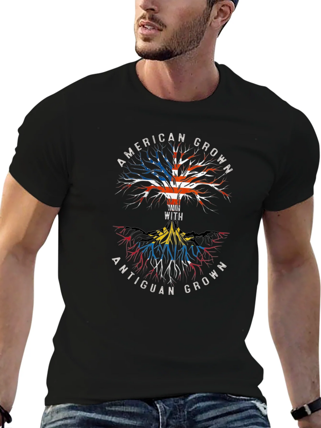 American & Antiguan Grown Roots Graphic Tee product image 6