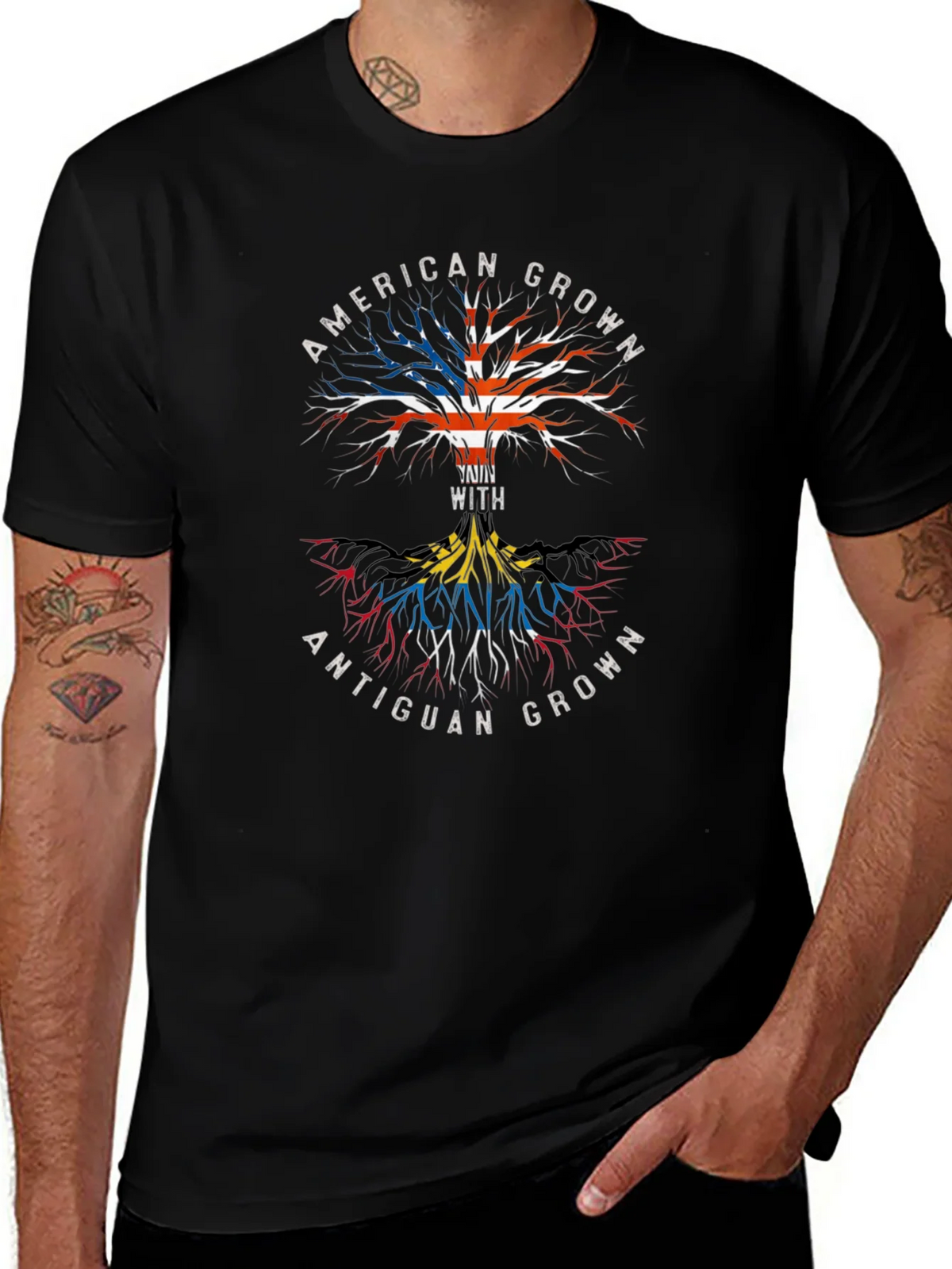 American & Antiguan Grown Roots Graphic Tee product image 1