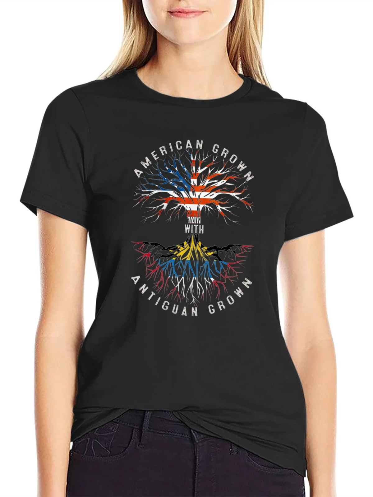 American & Antiguan Grown Roots Graphic Tee product image 2