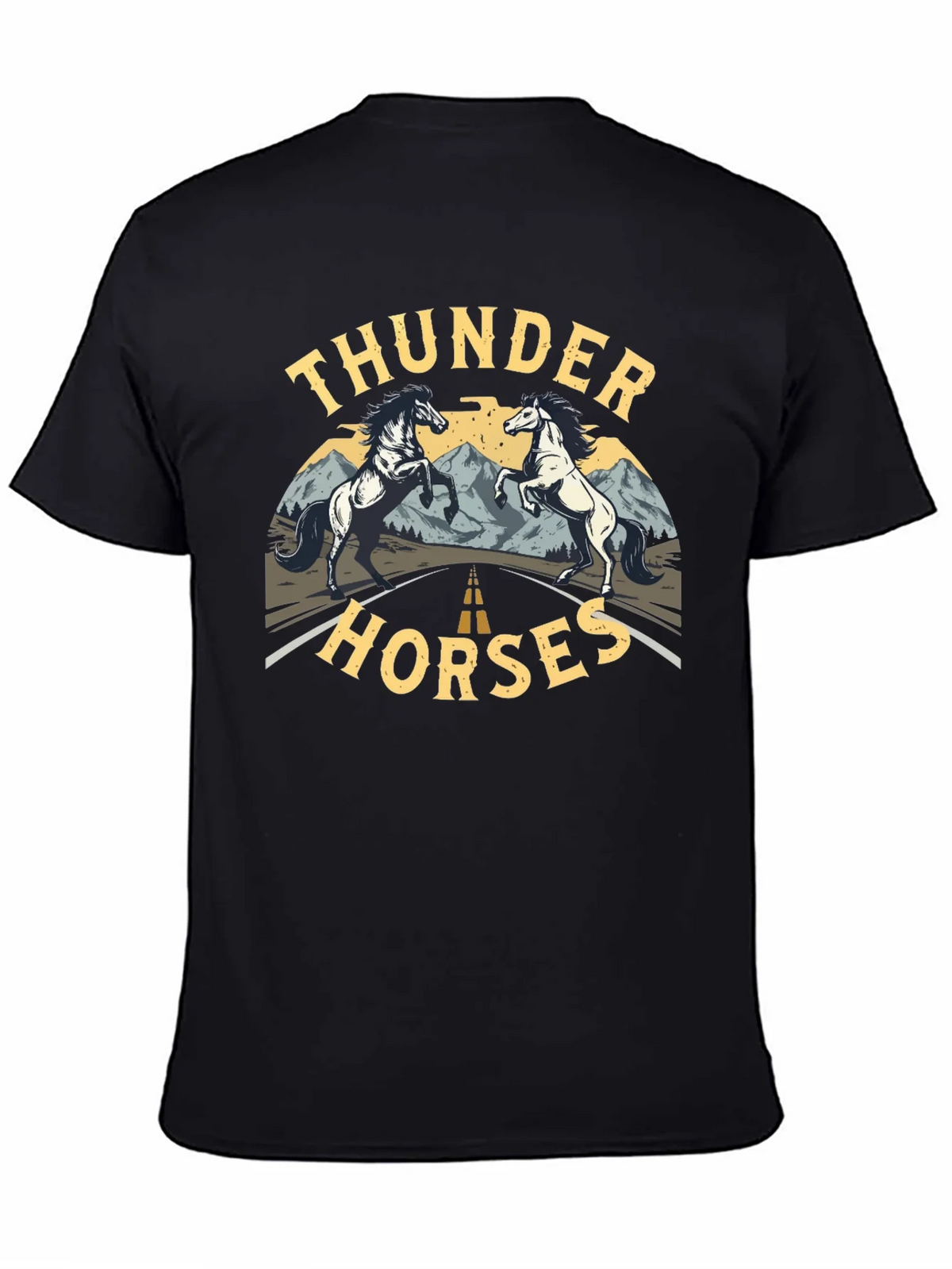 Thunder Horses Black Graphic T-Shirt product image 2