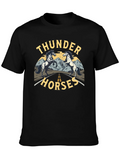 Thunder Horses Black Graphic T-Shirt product image 1